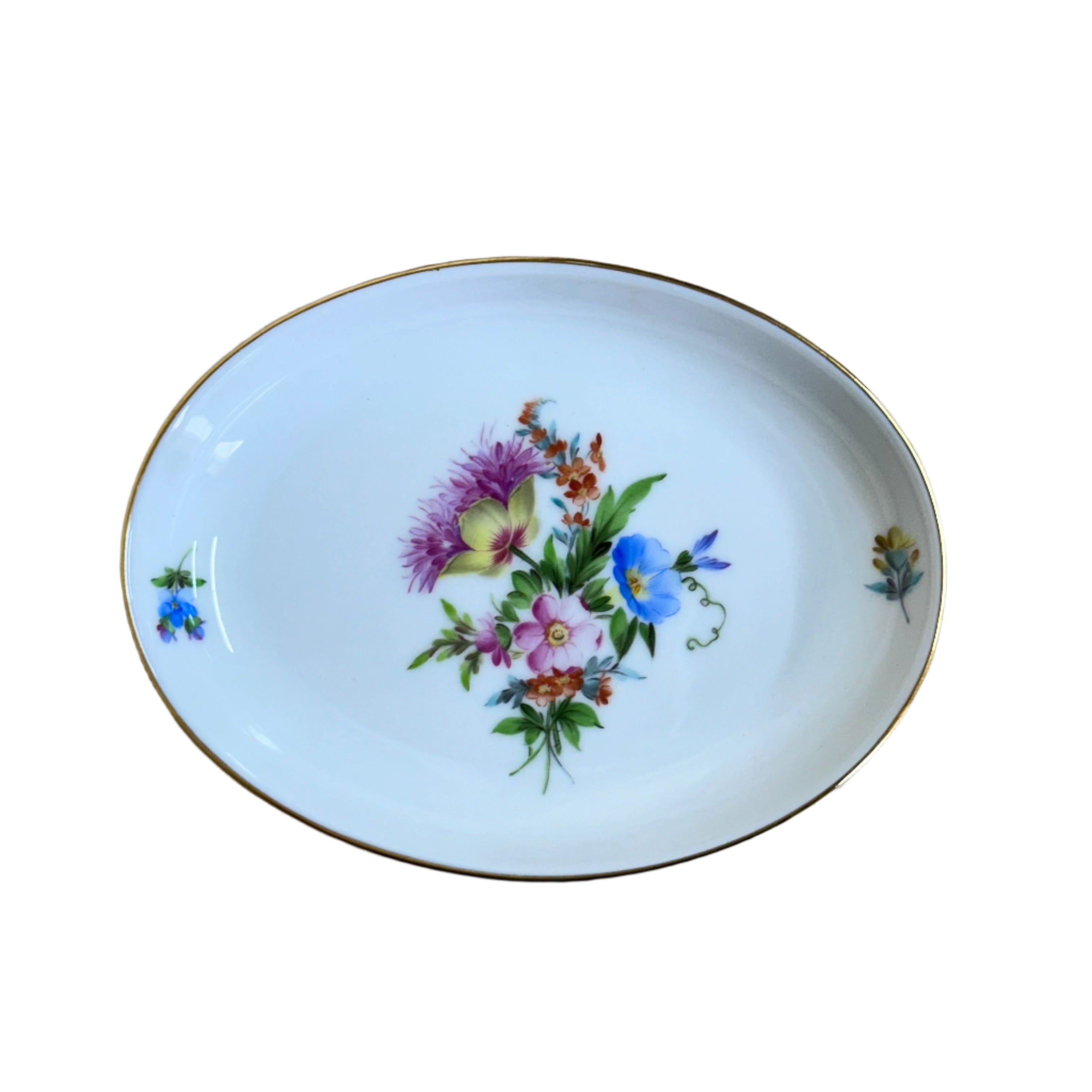 Herend Saxonian Bouquet Porcelain Oval Jewelry Trinket Tray 7780/BS E96