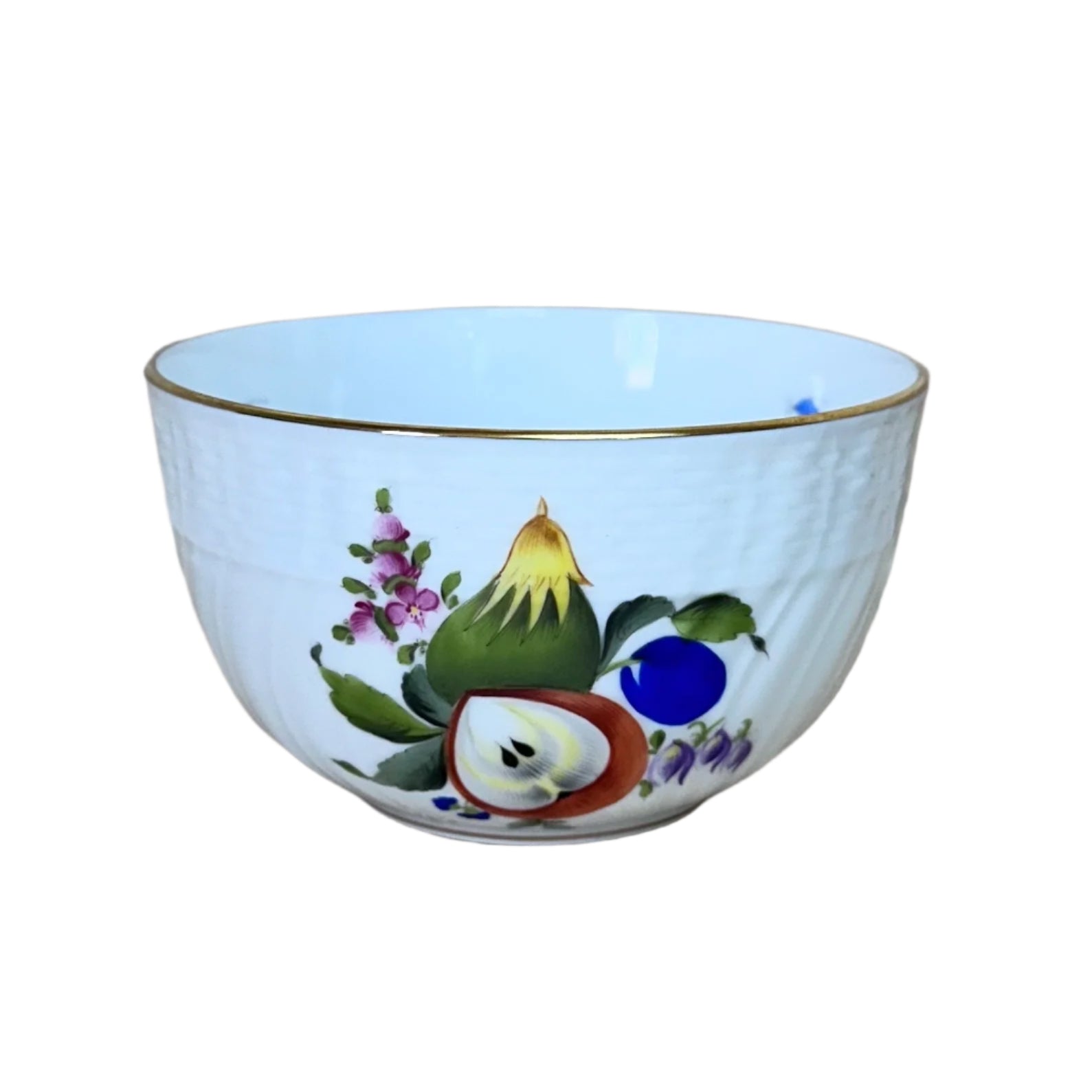 6 pc Herend Porcelain Fruits & Flowers Round Bowl 1365-0-00/BFRN