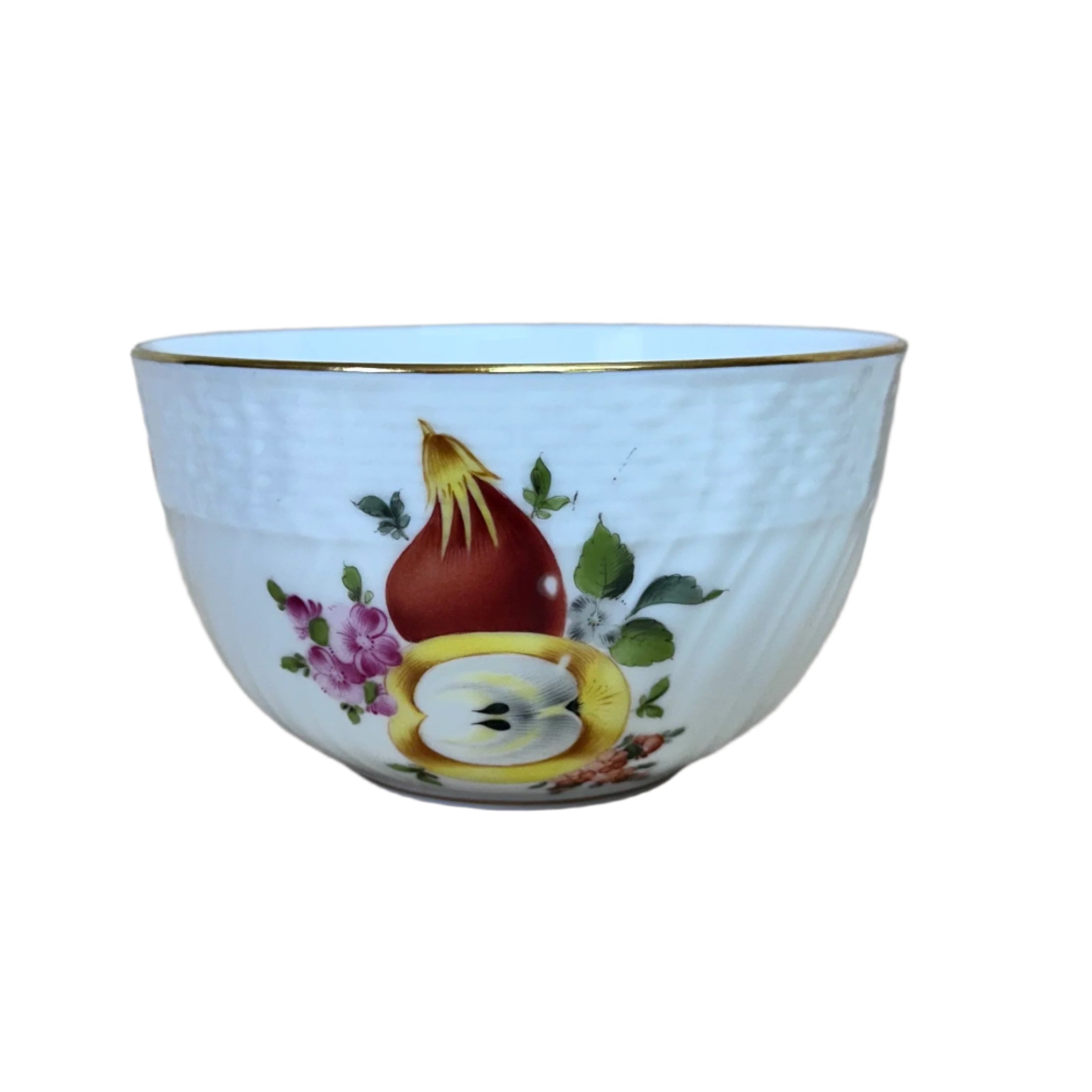 6 pc Herend Porcelain Fruits & Flowers Round Bowl 1365-0-00/BFRN