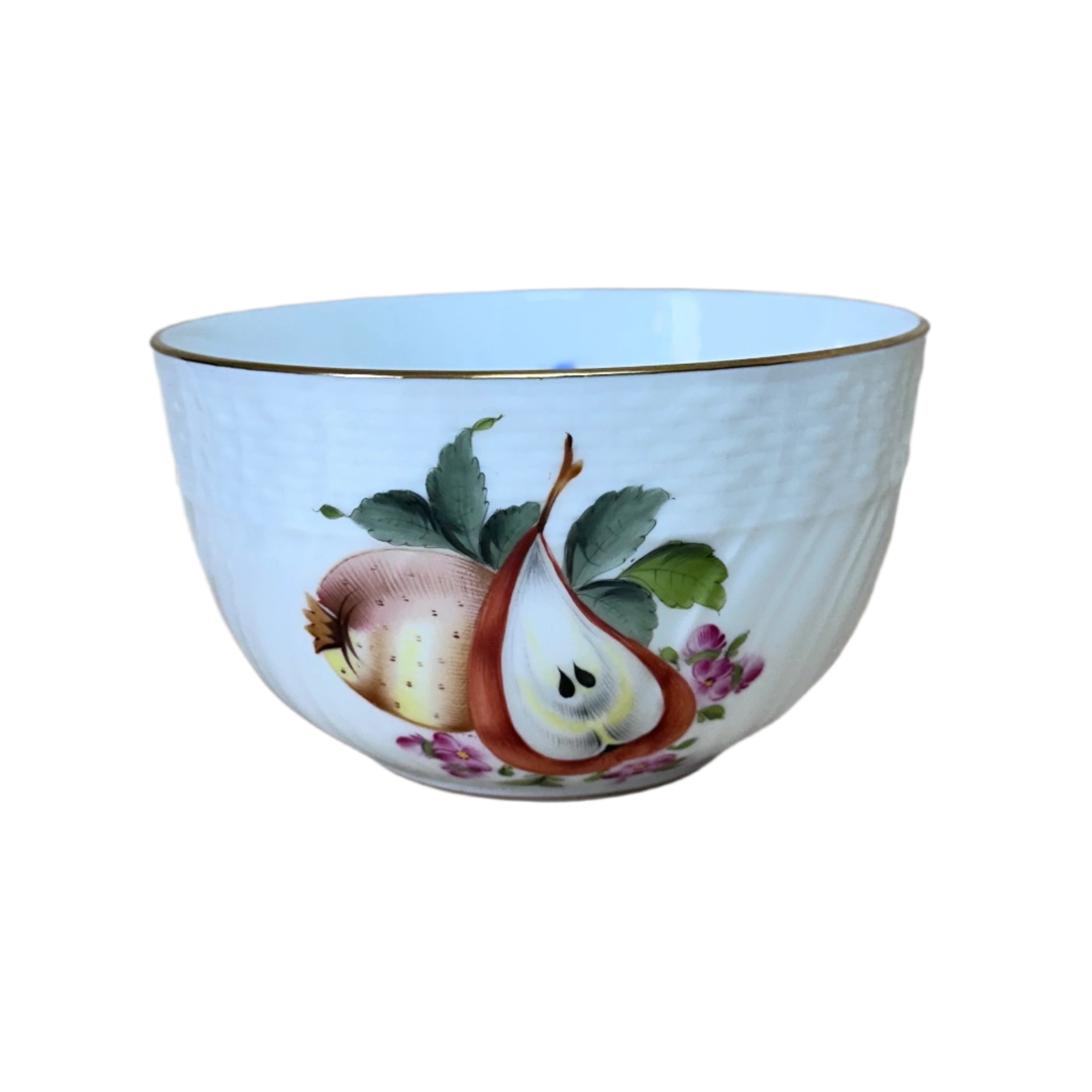 6 pc Herend Porcelain Fruits & Flowers Round Bowl 1365-0-00/BFRN