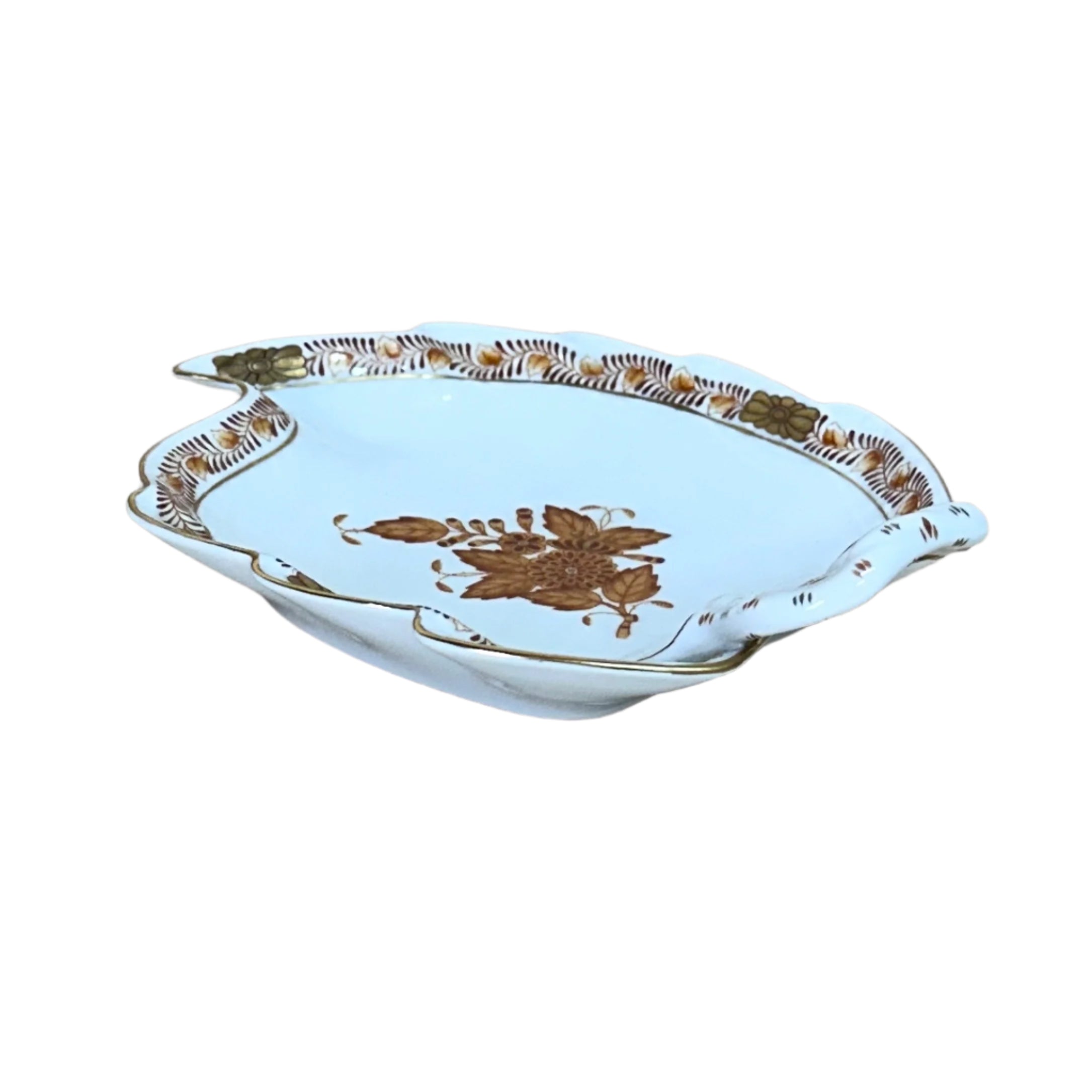 Herend Chinese Bouquet Orange Small Leaf Dish 205/AM