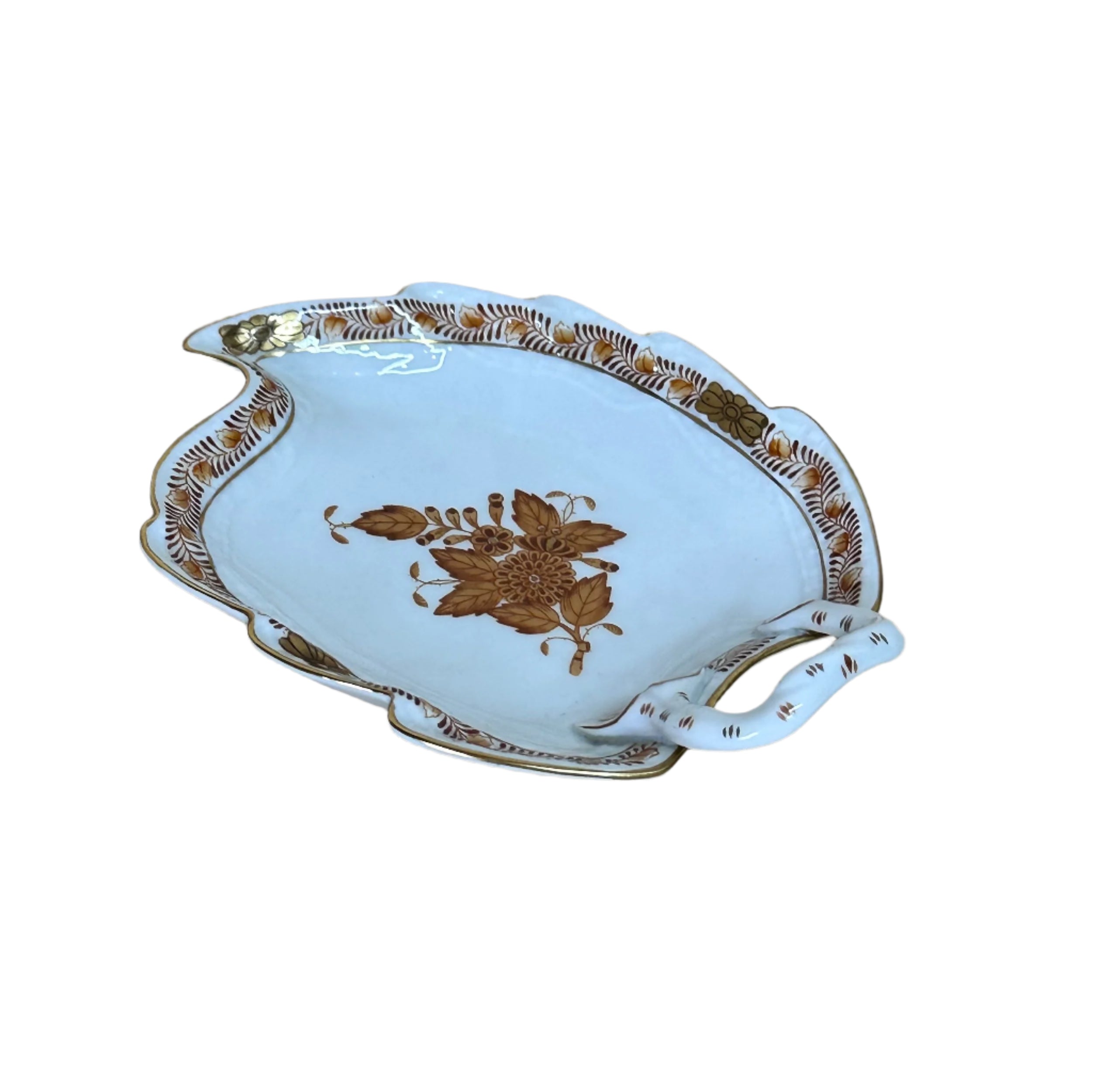 Herend Chinese Bouquet Orange Small Leaf Dish 205/AM