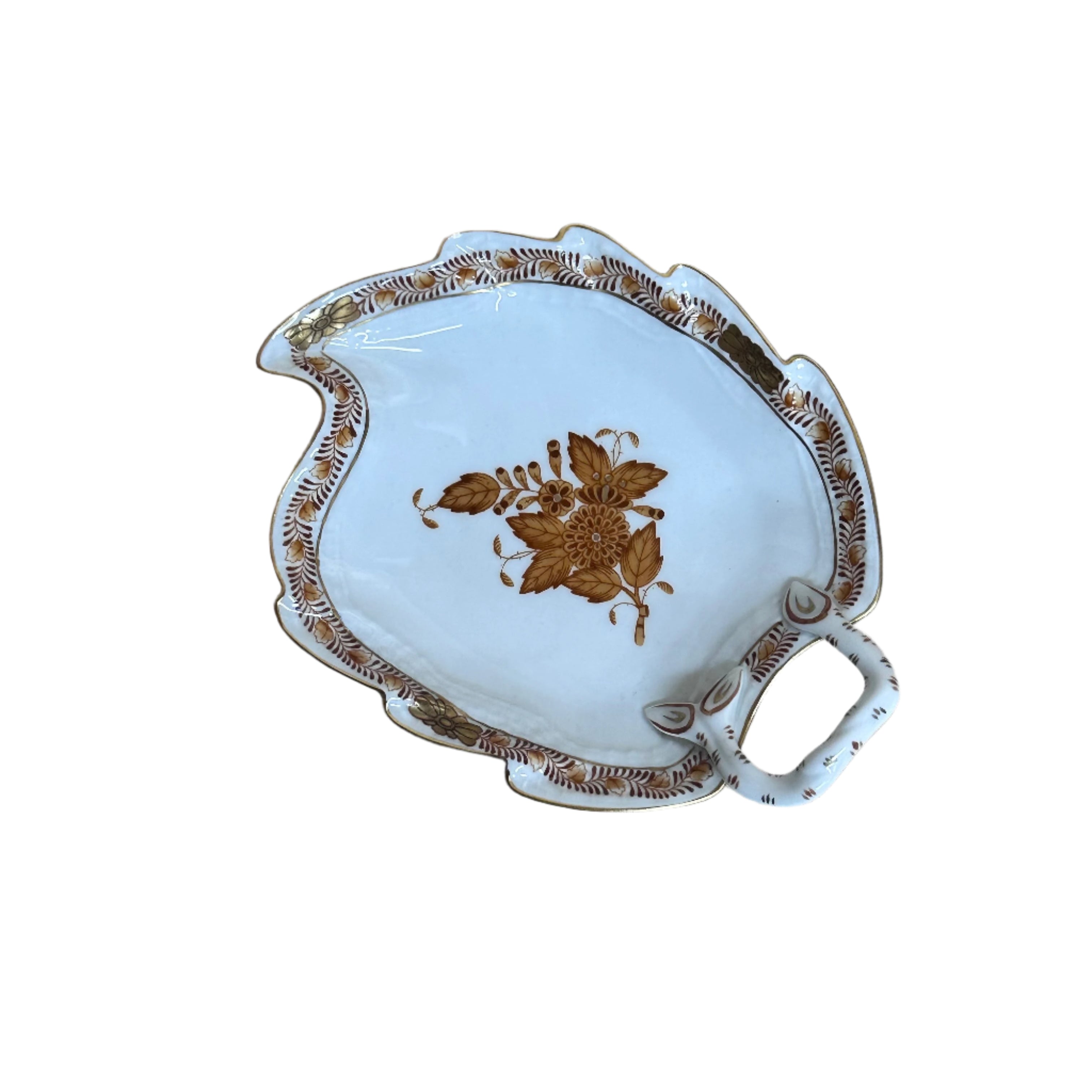 Herend Chinese Bouquet Orange Small Leaf Dish 205/AM