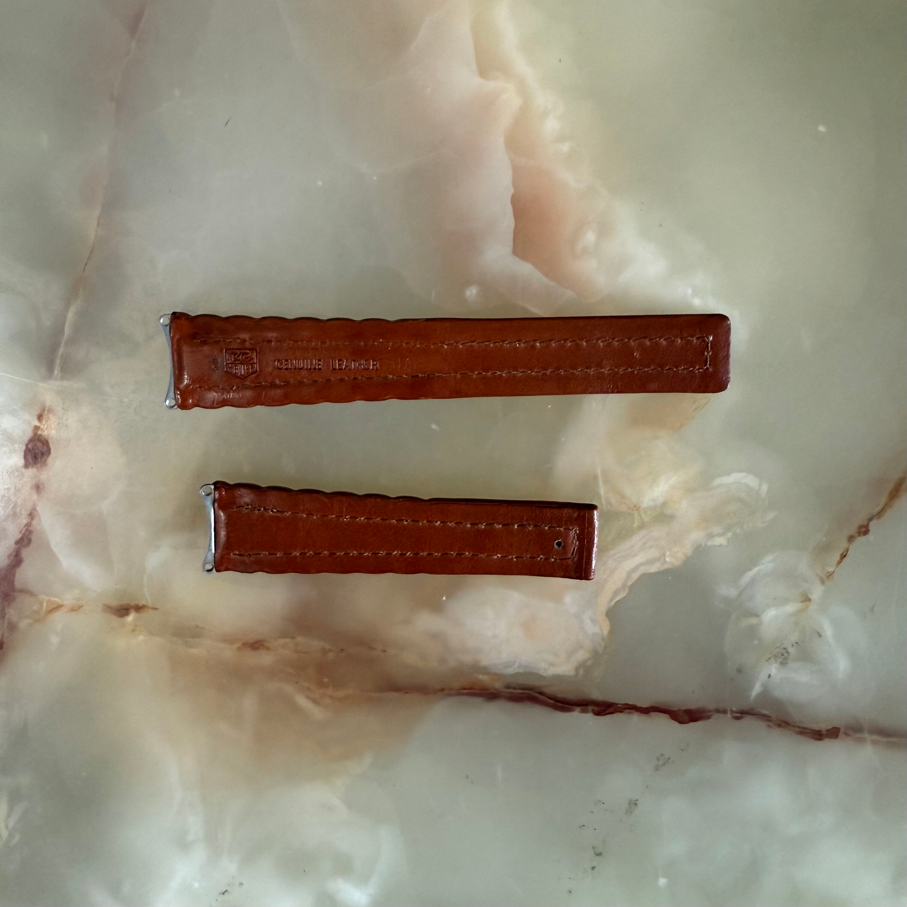 Authentic TAG Heuer 6000 Brown Leather Watch Strap Band 19mm FC6055