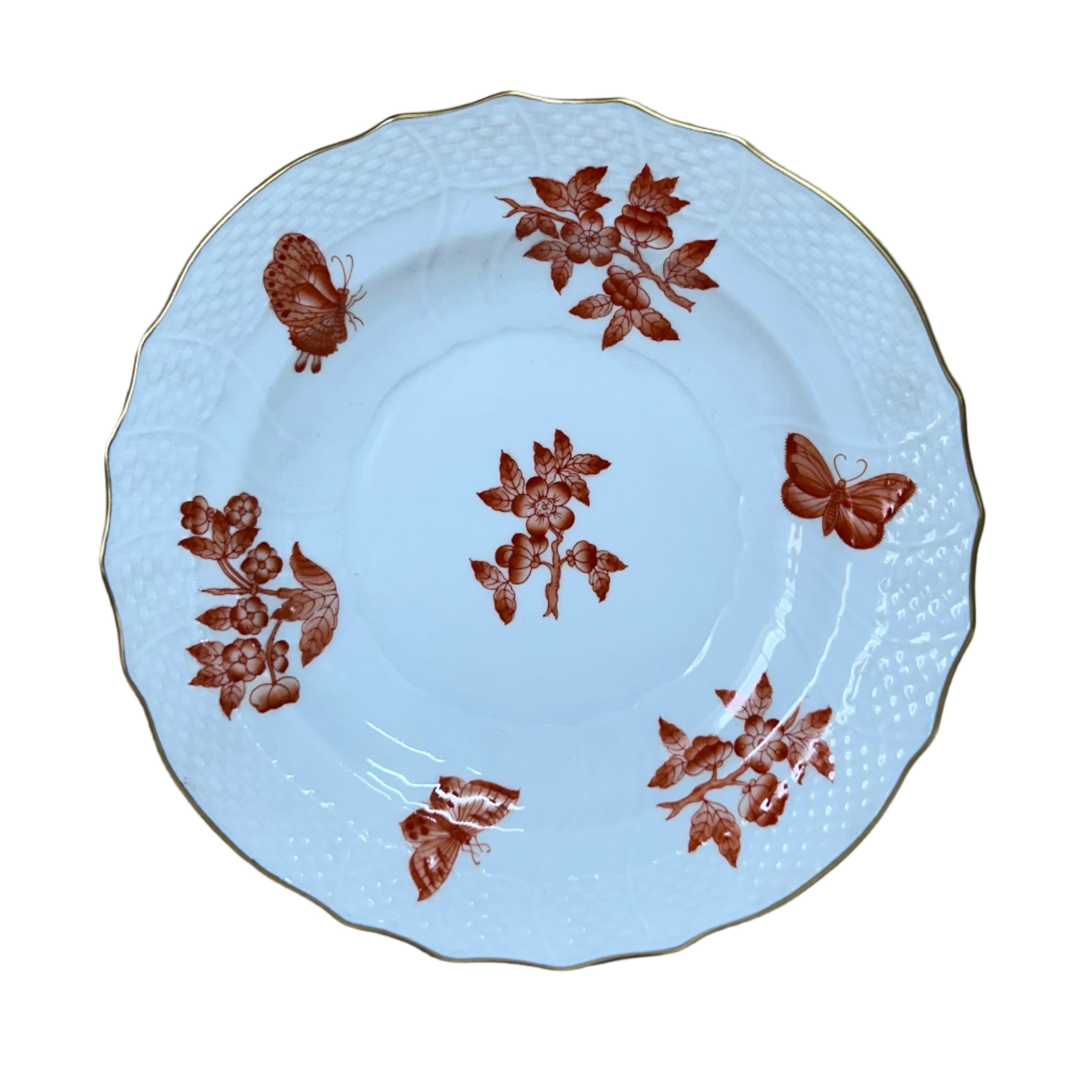 12 pc Herend Fortuna Rust Porcelain Salad Plate 1518/YAH