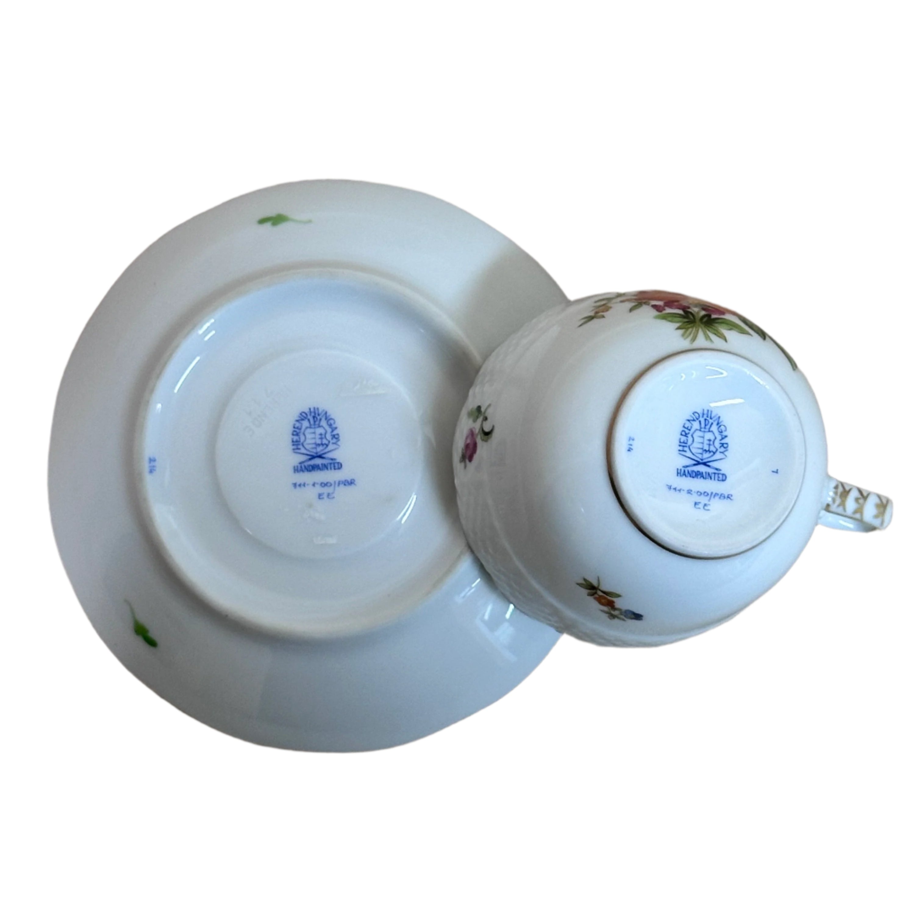 6 pc Herend Small Bunch of Roses Porcelain Dinner Place Setting