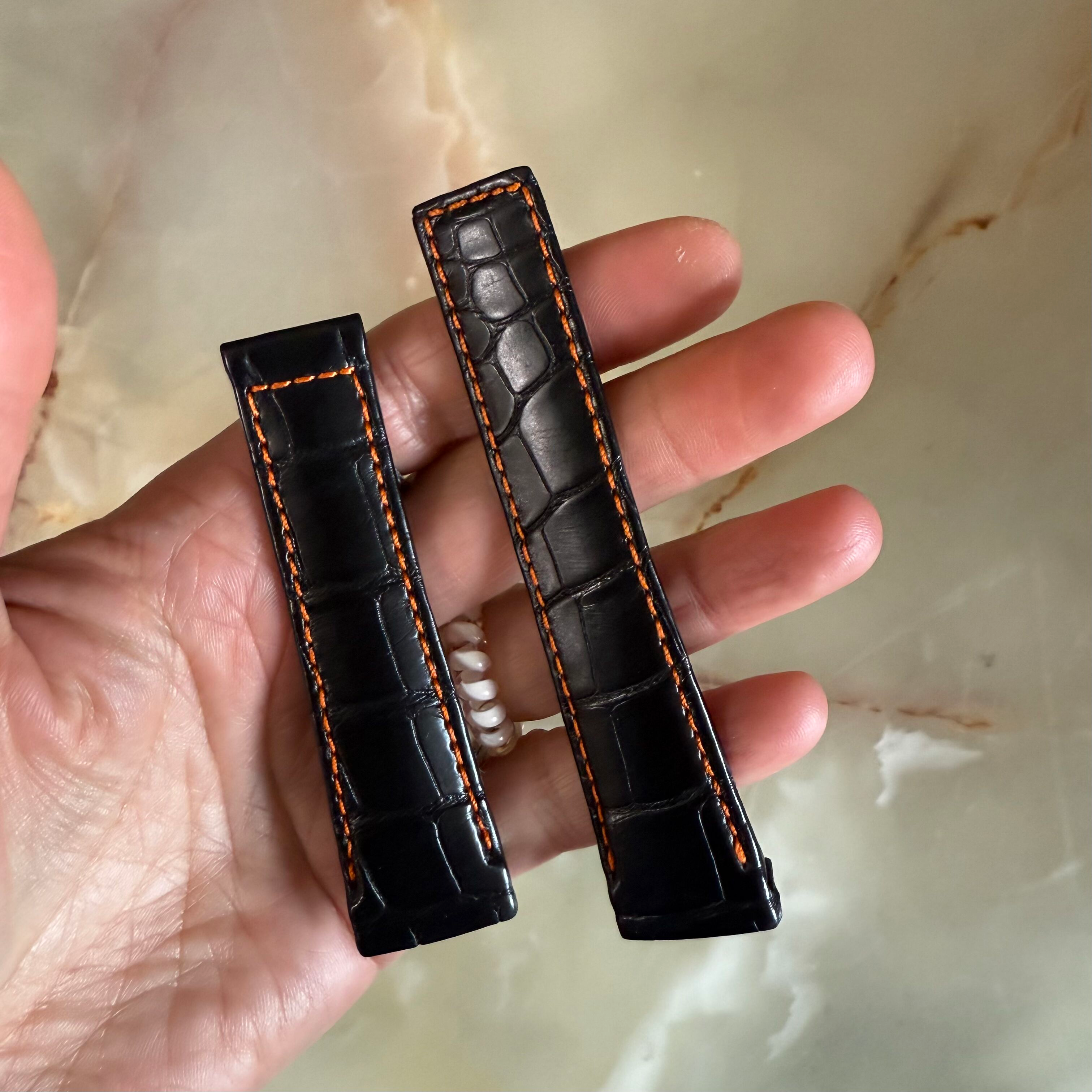 Authentic TAG Heuer Black Alligator Watch Strap Band 23mm