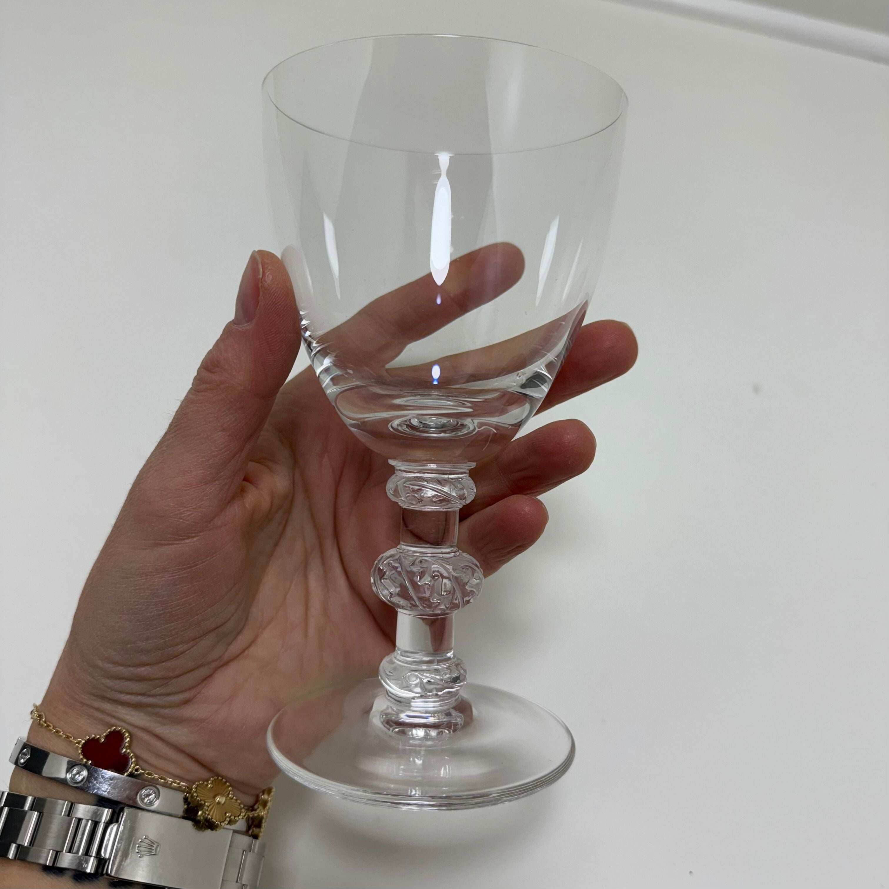 Lalique Saint Hubert Water Wine Glass Set of 6