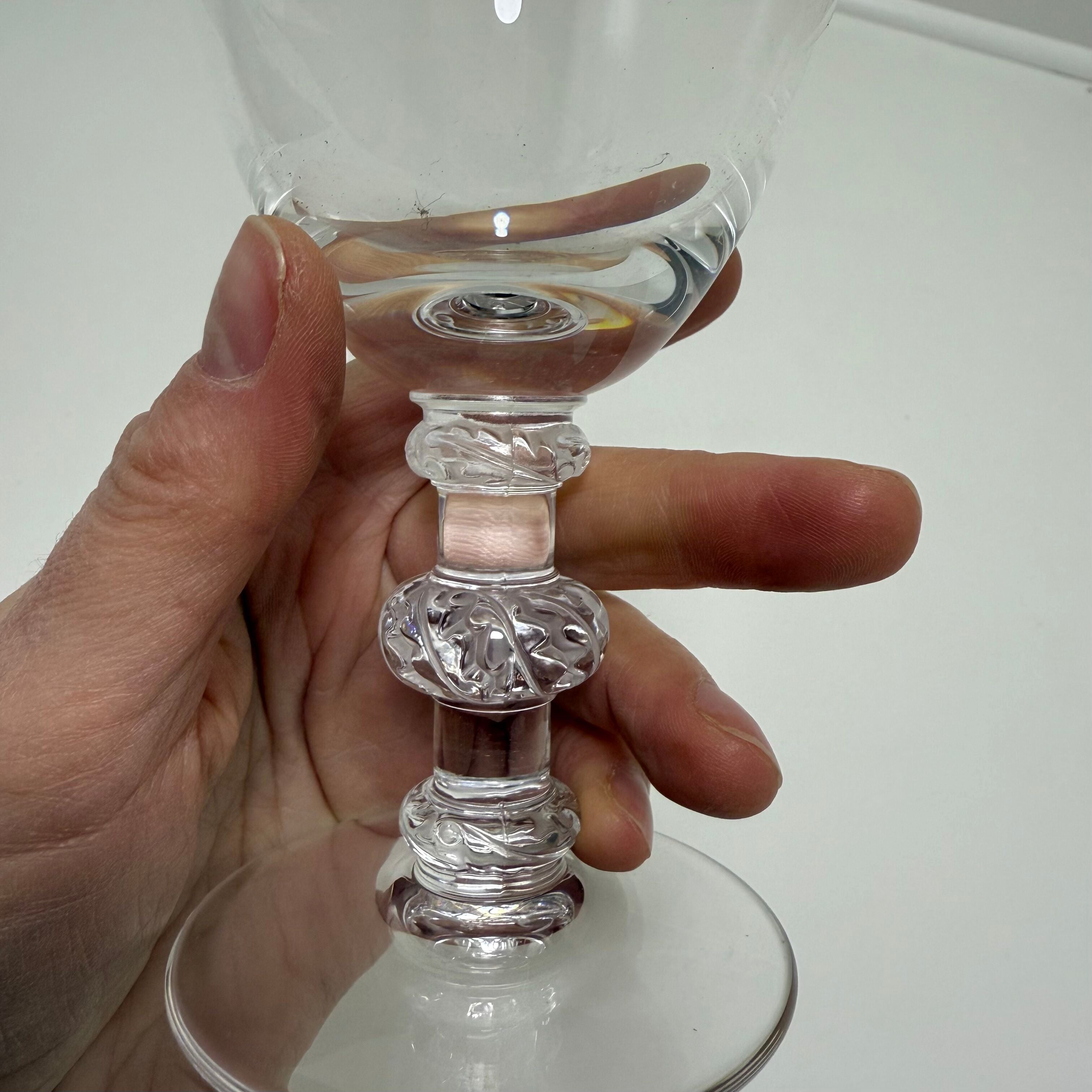Lalique Saint Hubert Water Wine Glass Set of 6