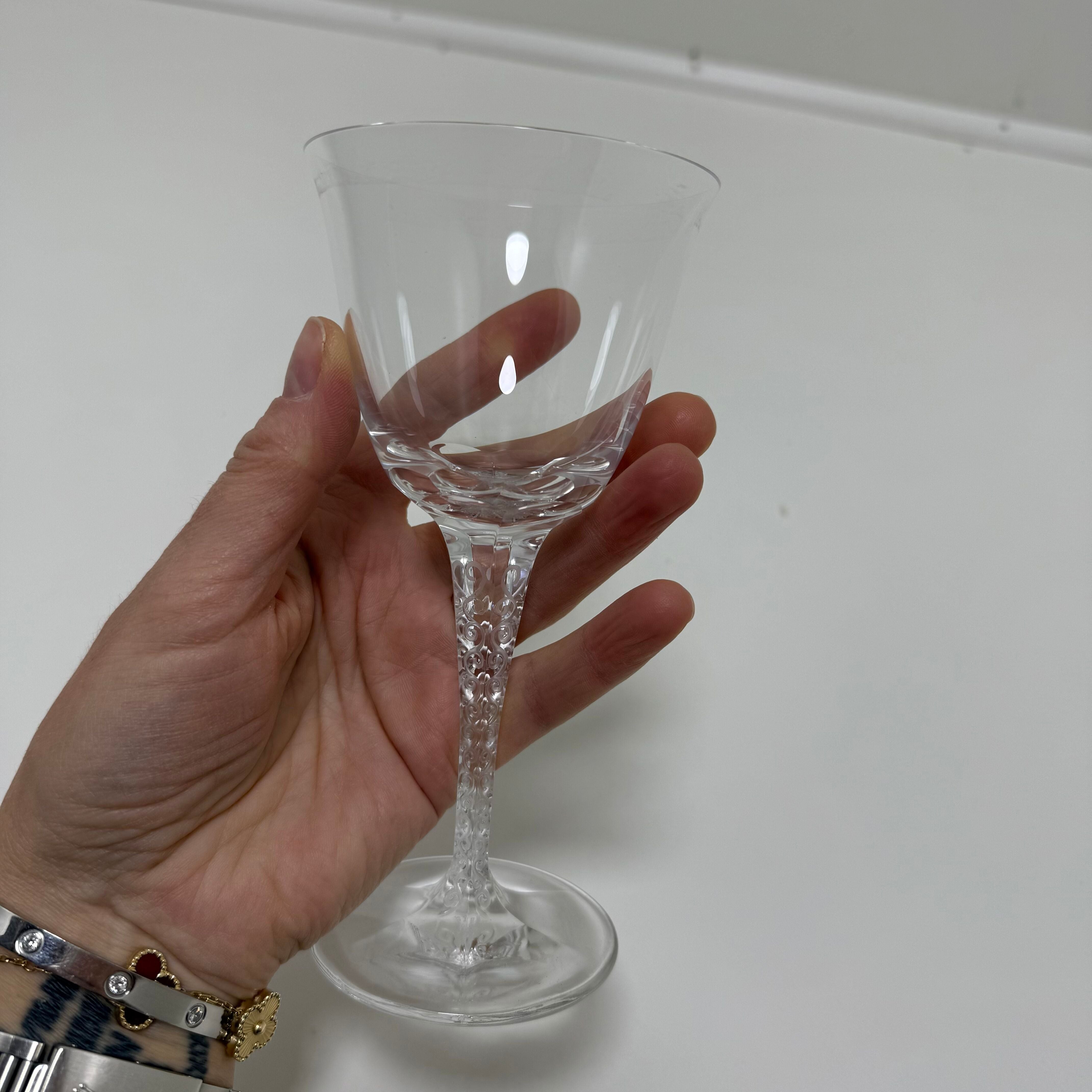 Lalique Treves Burgundy Wine Glass Set of 6