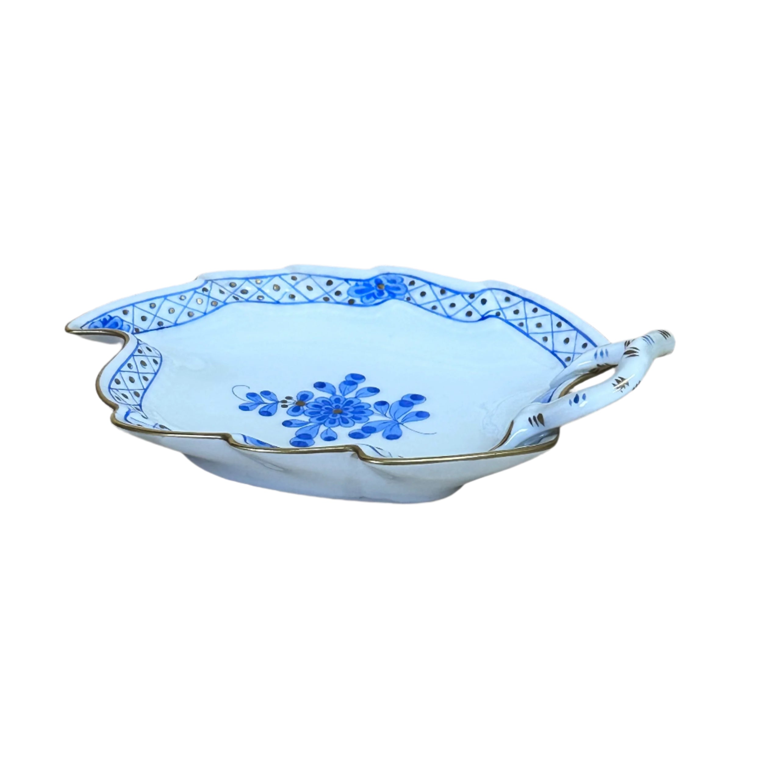 Herend Waldstein Blue Small Leaf Dish 205/WB-3