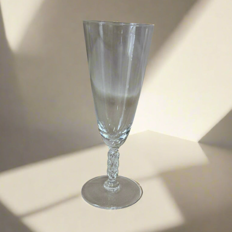Set of 12 Lalique Guebwiller Crystal Champagne Flutes