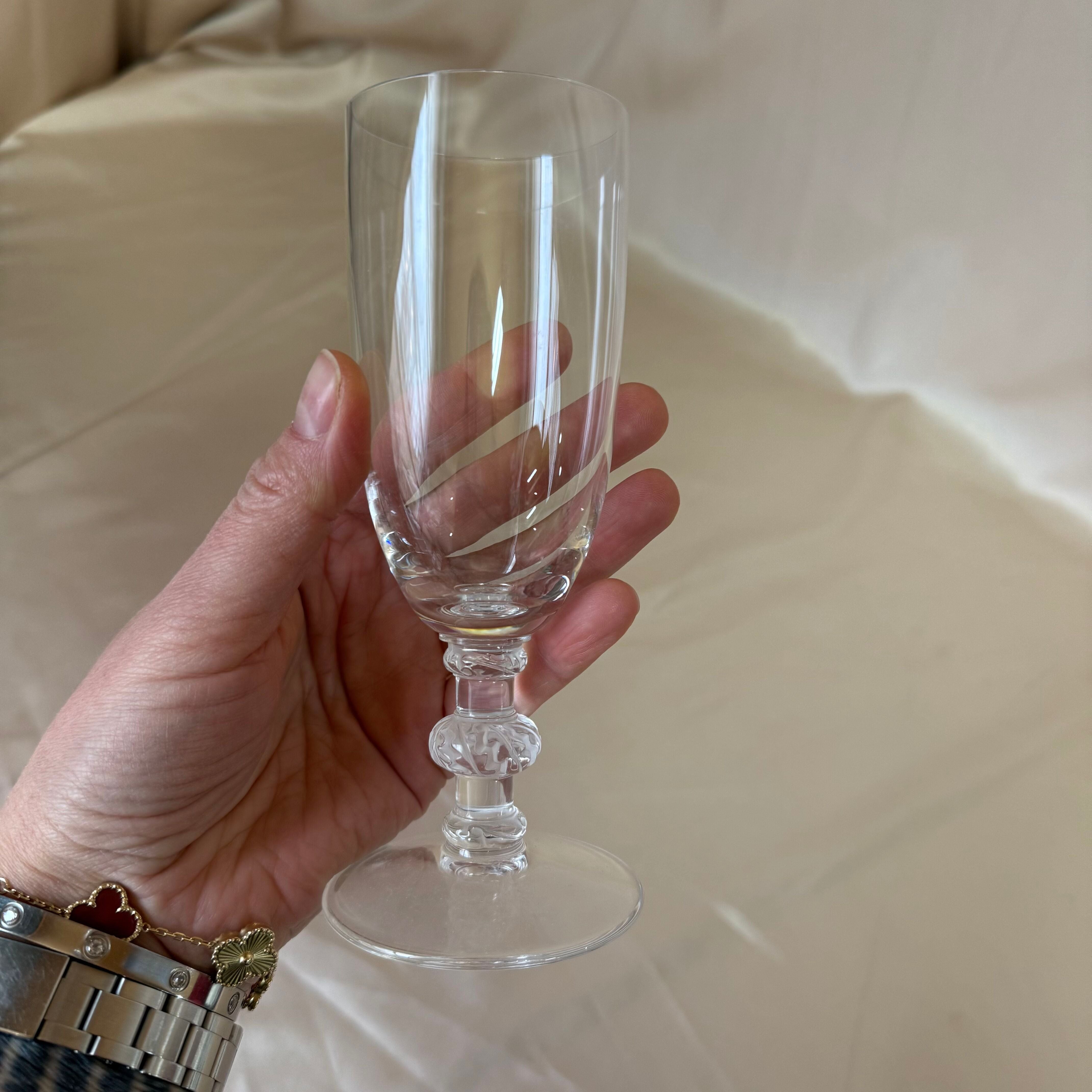 Lalique Saint Hubert Champagne Glass Set of 6
