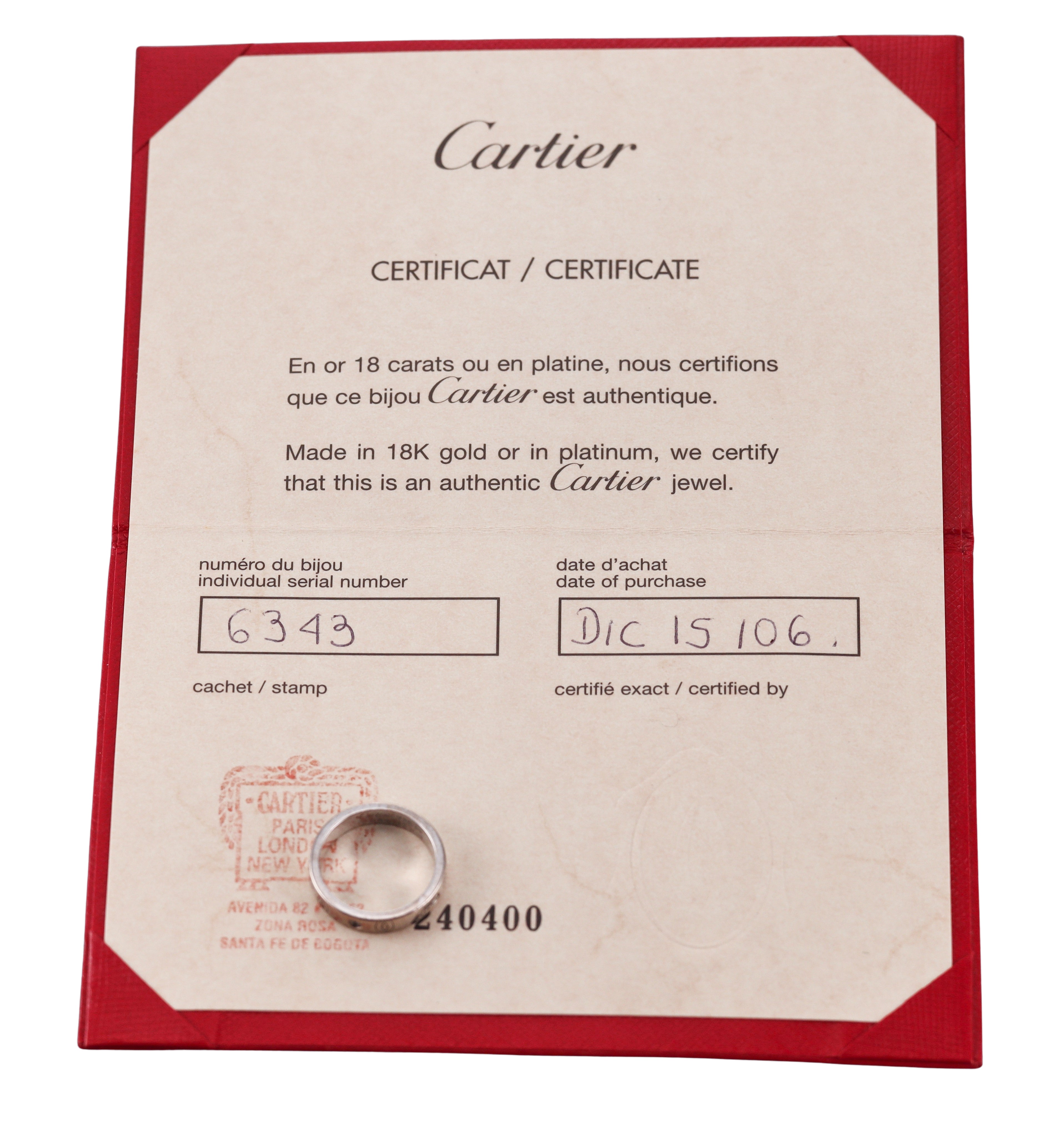 Cartier C de Cartier 18k Diamond Band Ring