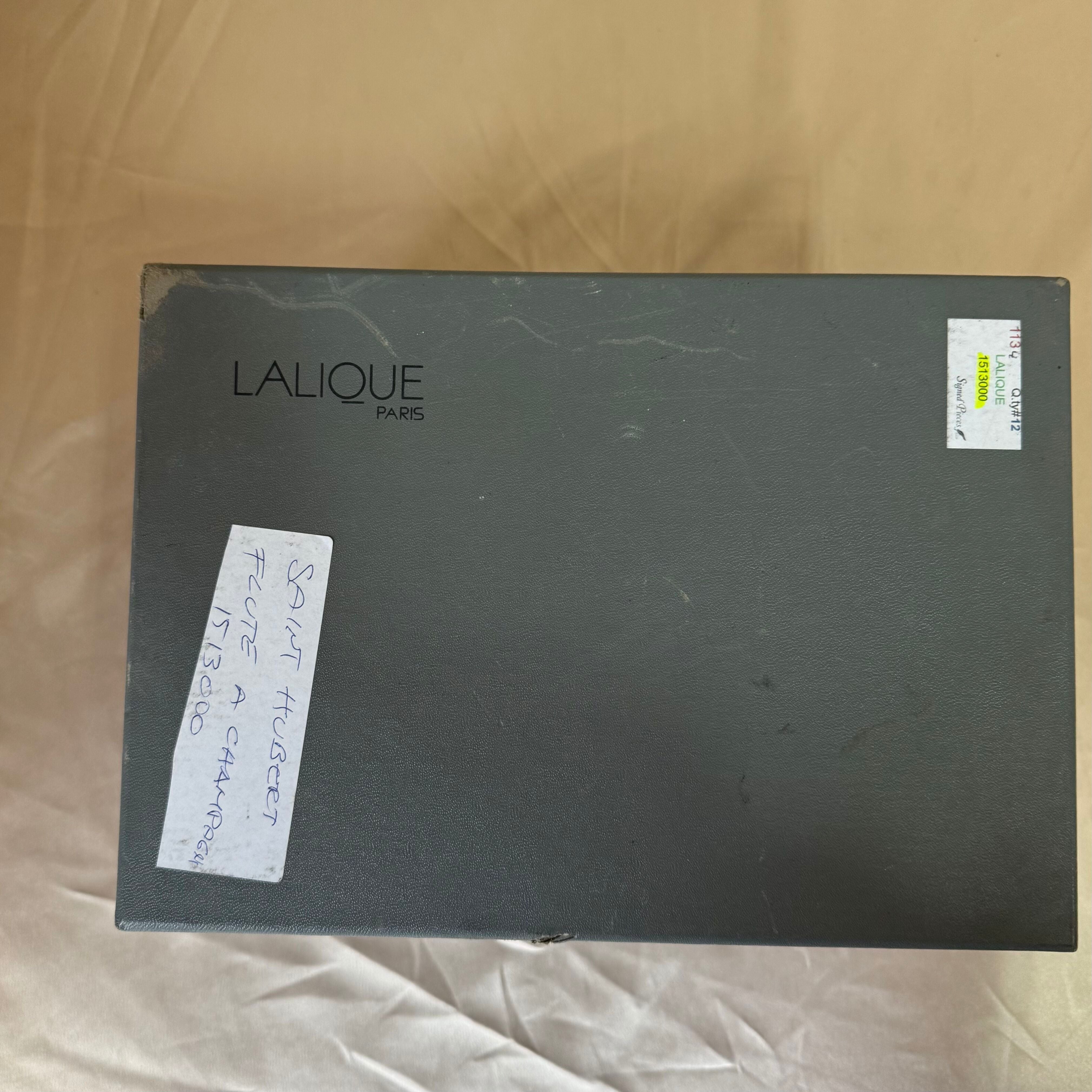 Lalique Saint Hubert Champagne Glass Set of 6