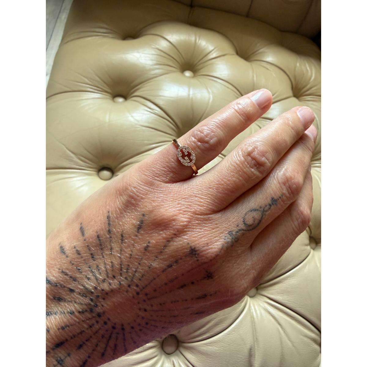 Gucci Iterlocking GG 18K Rose Gold Diamond Ring