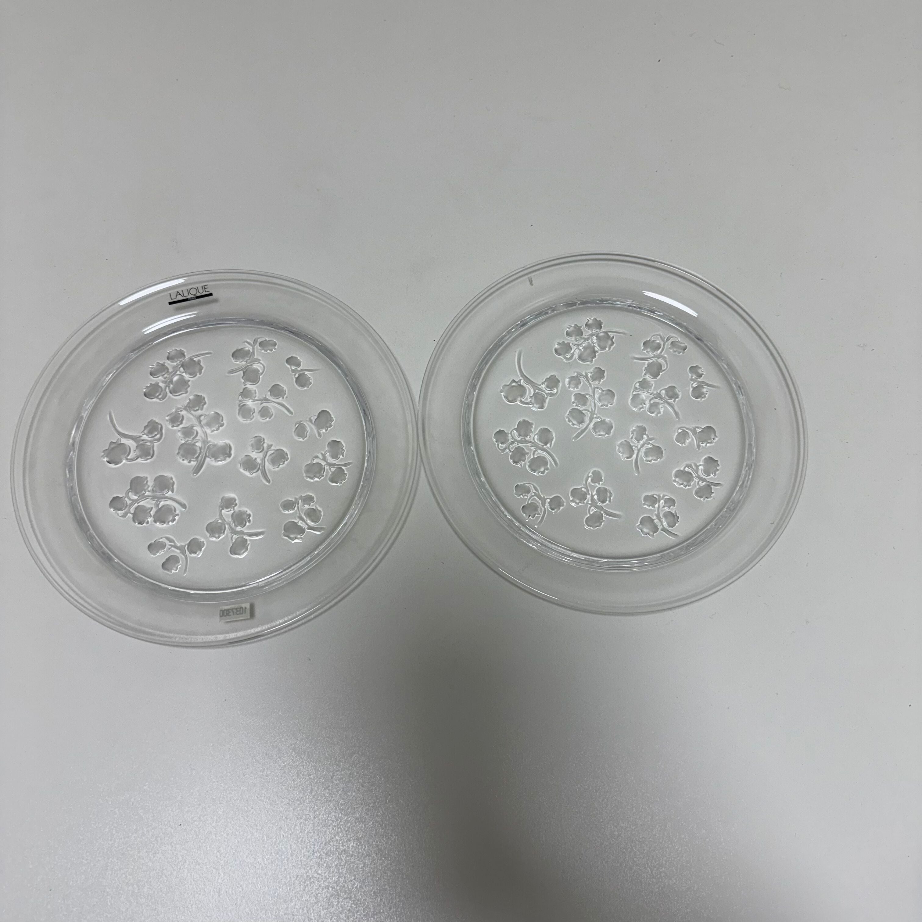 Lalique Crystal Assiette Dessert Plate Set of 2 1037300