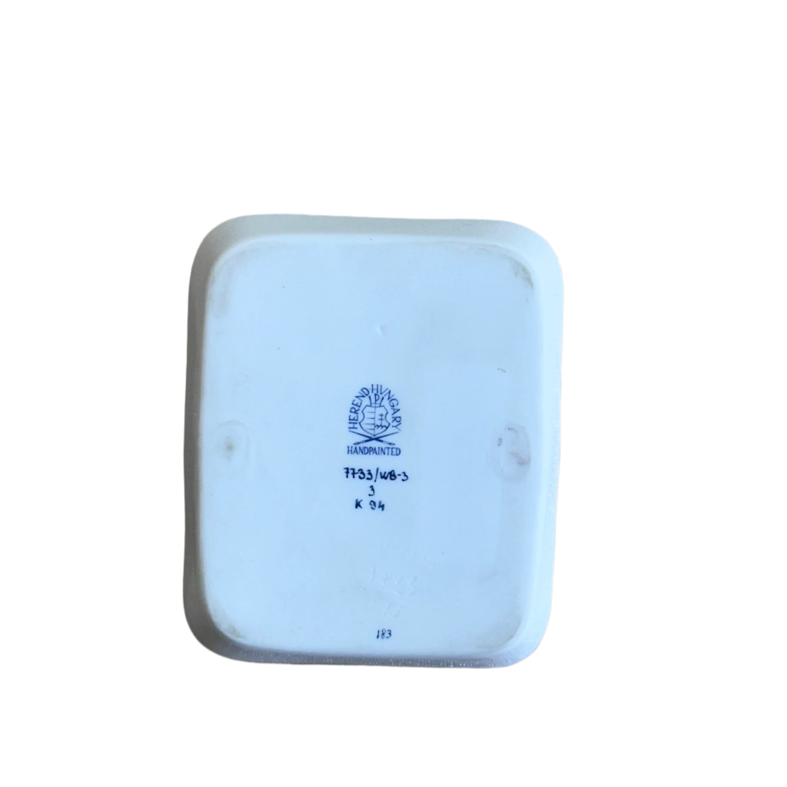 Set of 2 Herend Waldstein Porcelain Miniature Rectangular Pin Trinket Tray 8733/WB