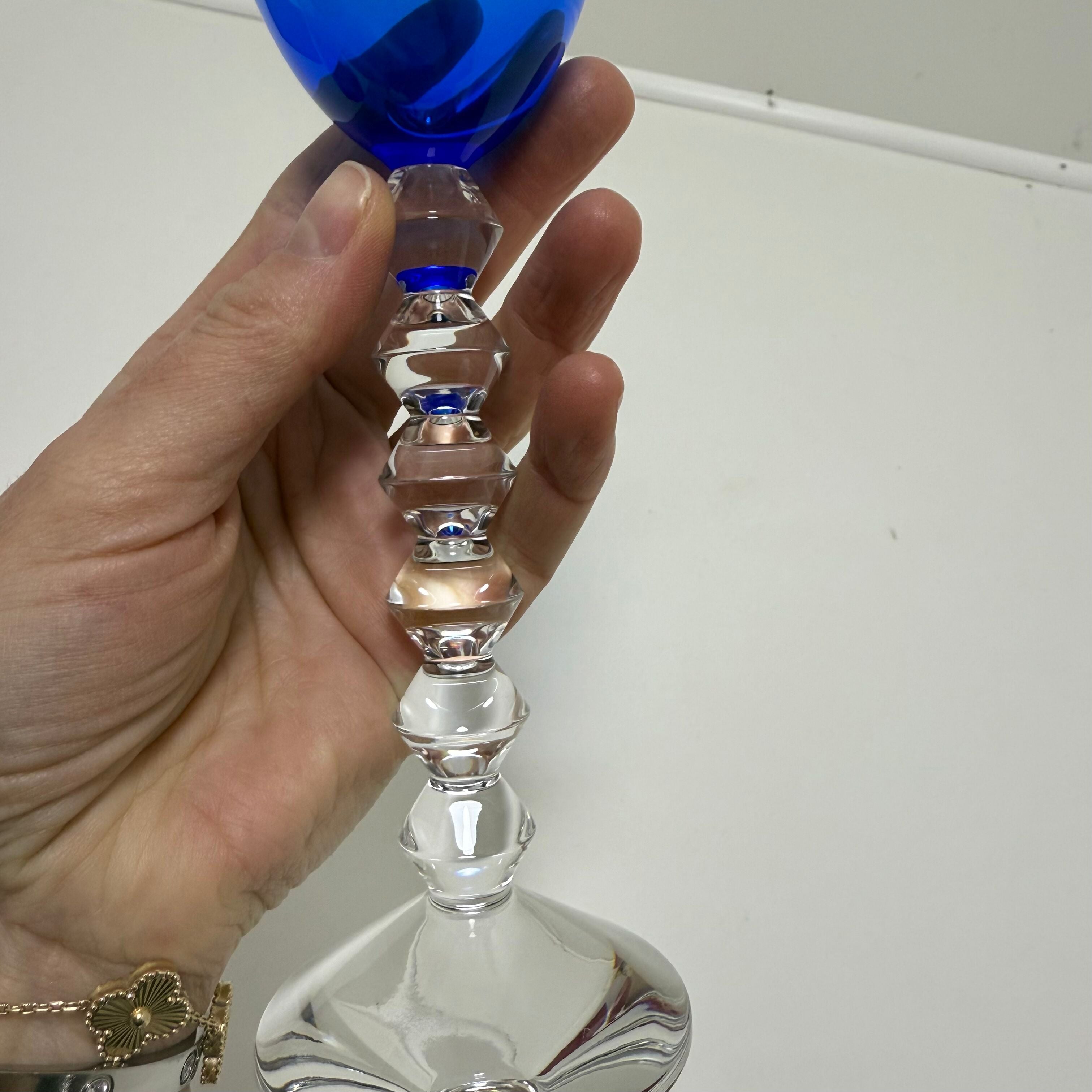 Baccarat Crystal Vega Rhine Wine Glass Light Blue 2100909