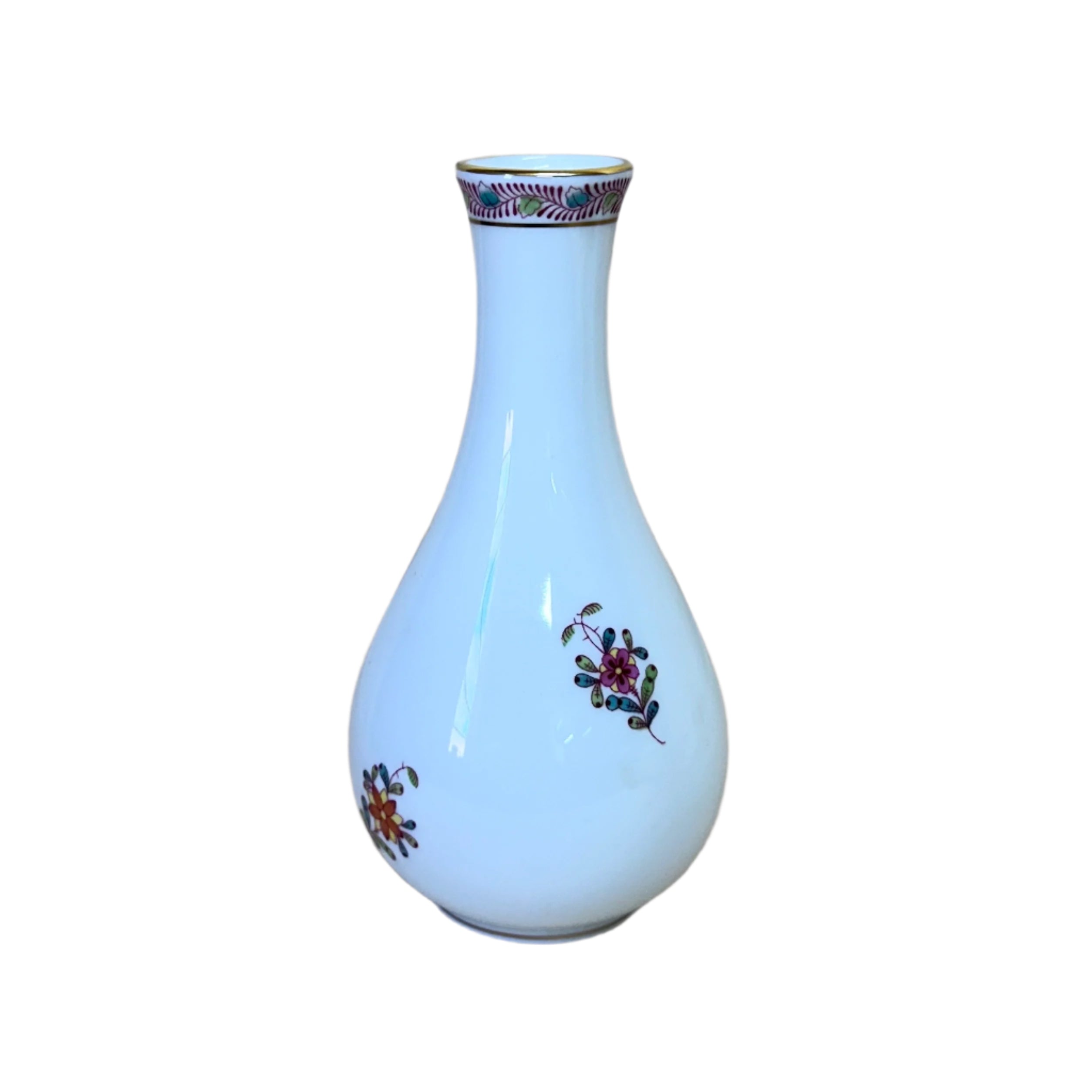 Herend Chinese Bouquet Multicolor Porcelain Small Vase 7052/AF