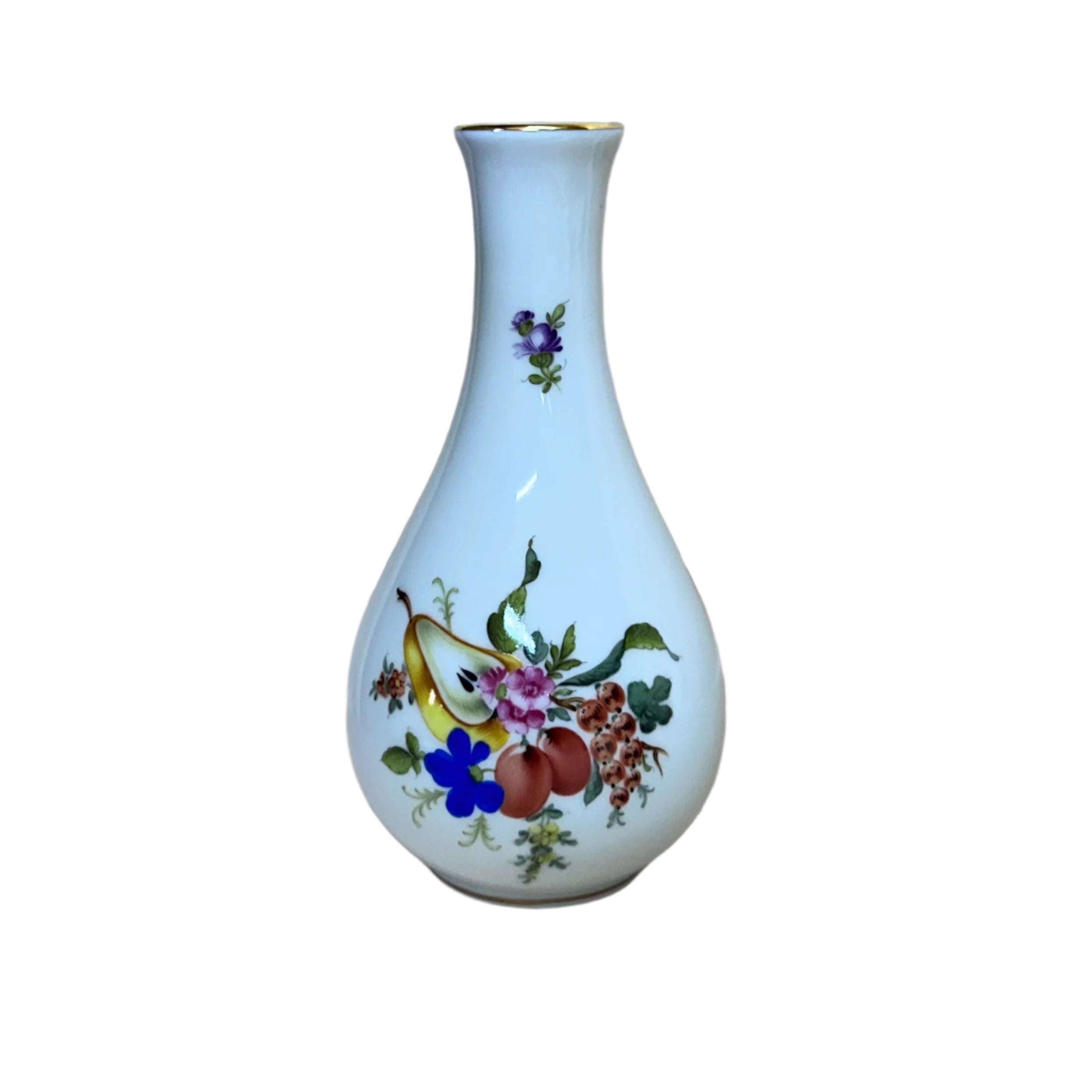 Herend Fruits and Flowers Porcelain Small Vase 7052/BFR