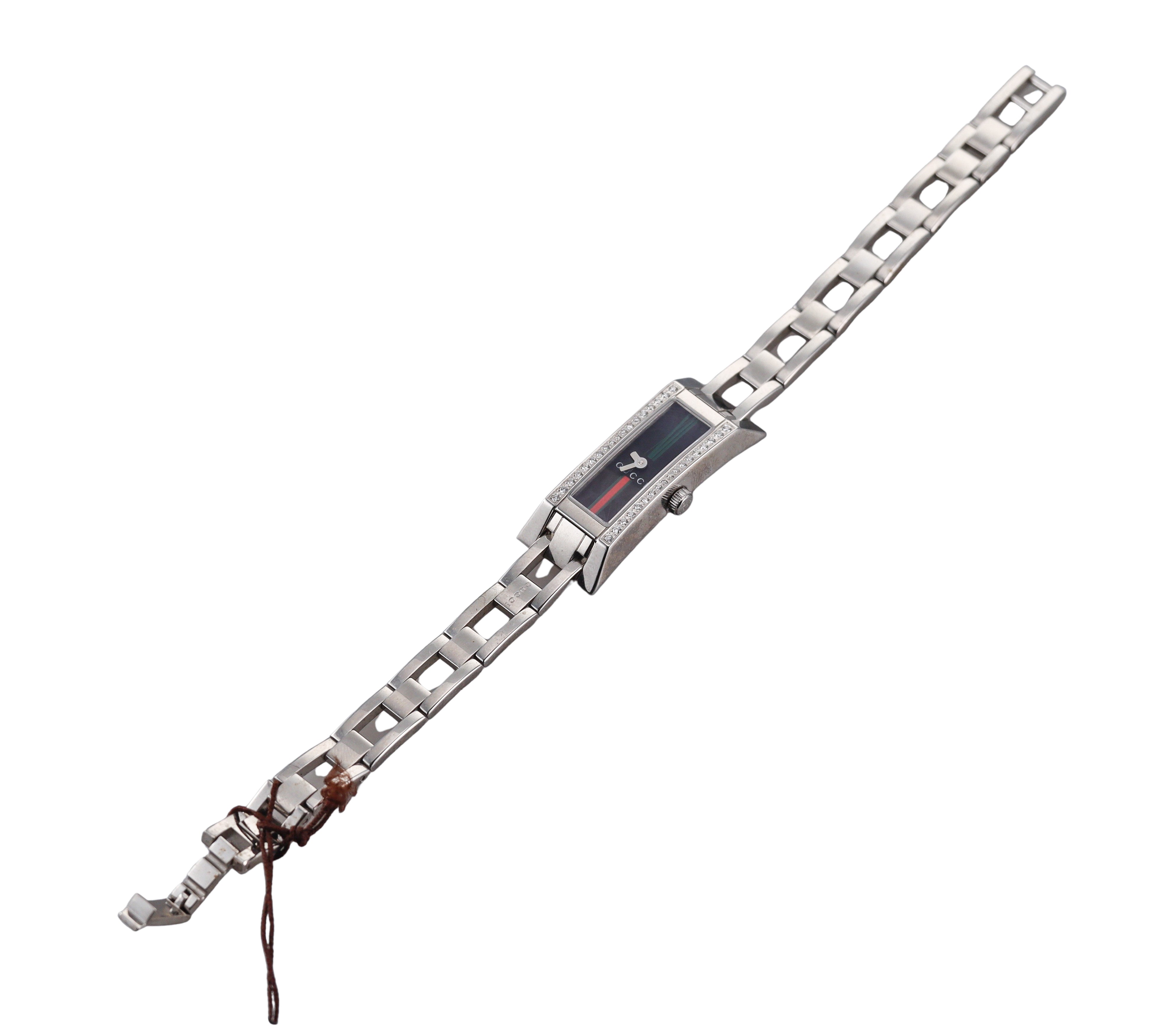 Gucci 110 G-Link Steel Diamond Ladies Watch YA110513