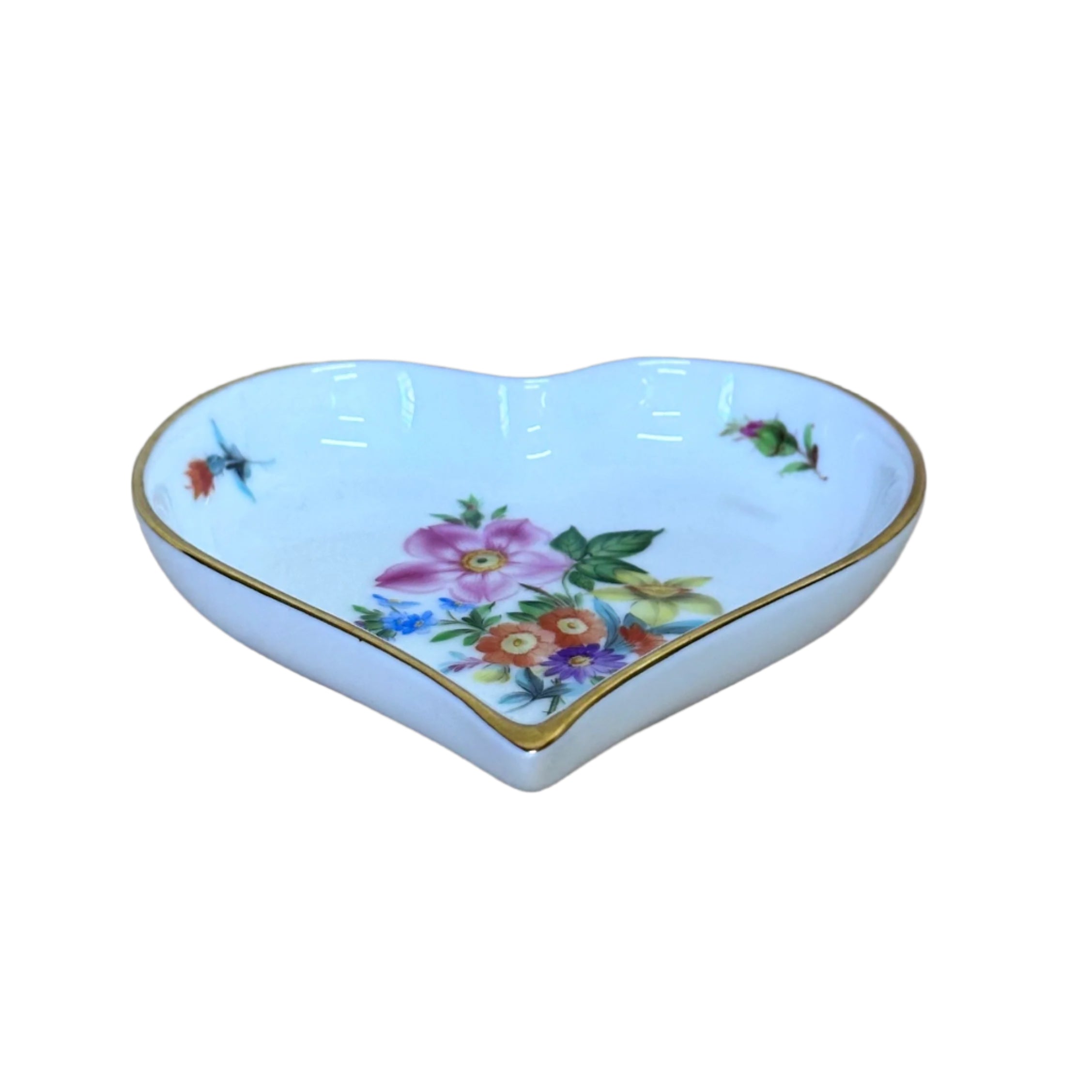 Herend Saxonian Bouquet Heart Shaped Tray 7703/BS