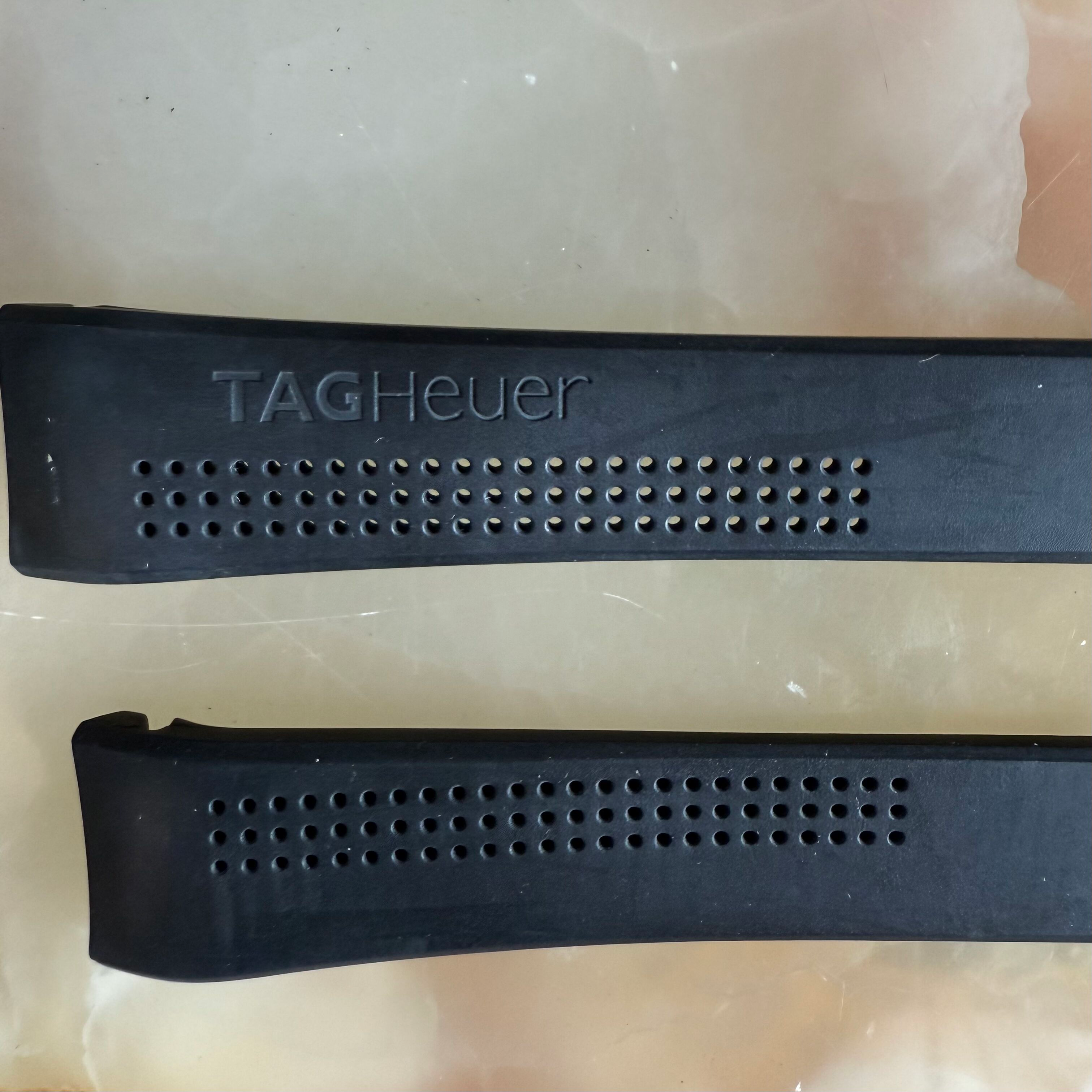 Authentic TAG Heuer Aquaracer Black Rubber Watch Strap Band 22mm FT6012