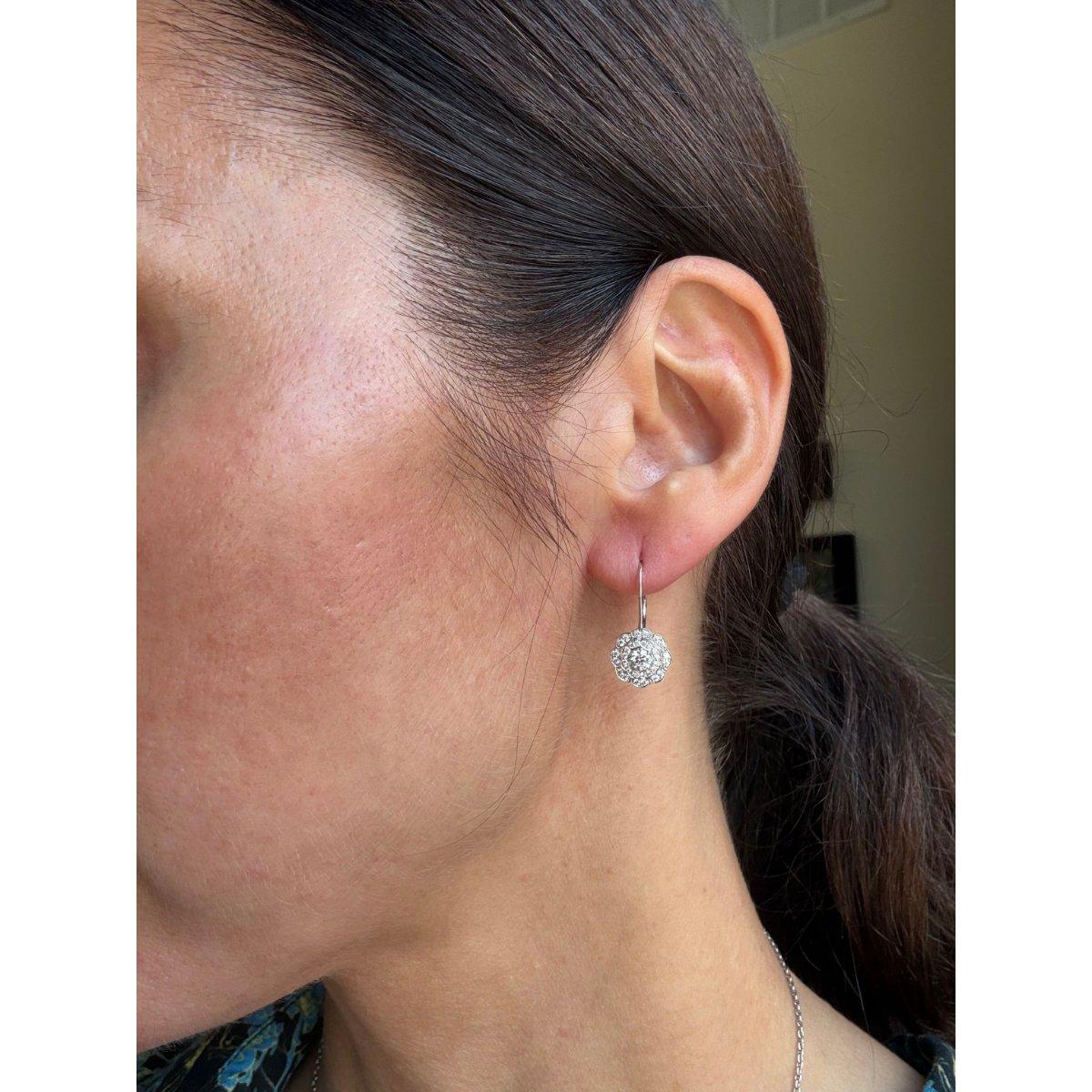 Hearts on Fire Lorelei Double Halo Diamond 18k Gold Earrings