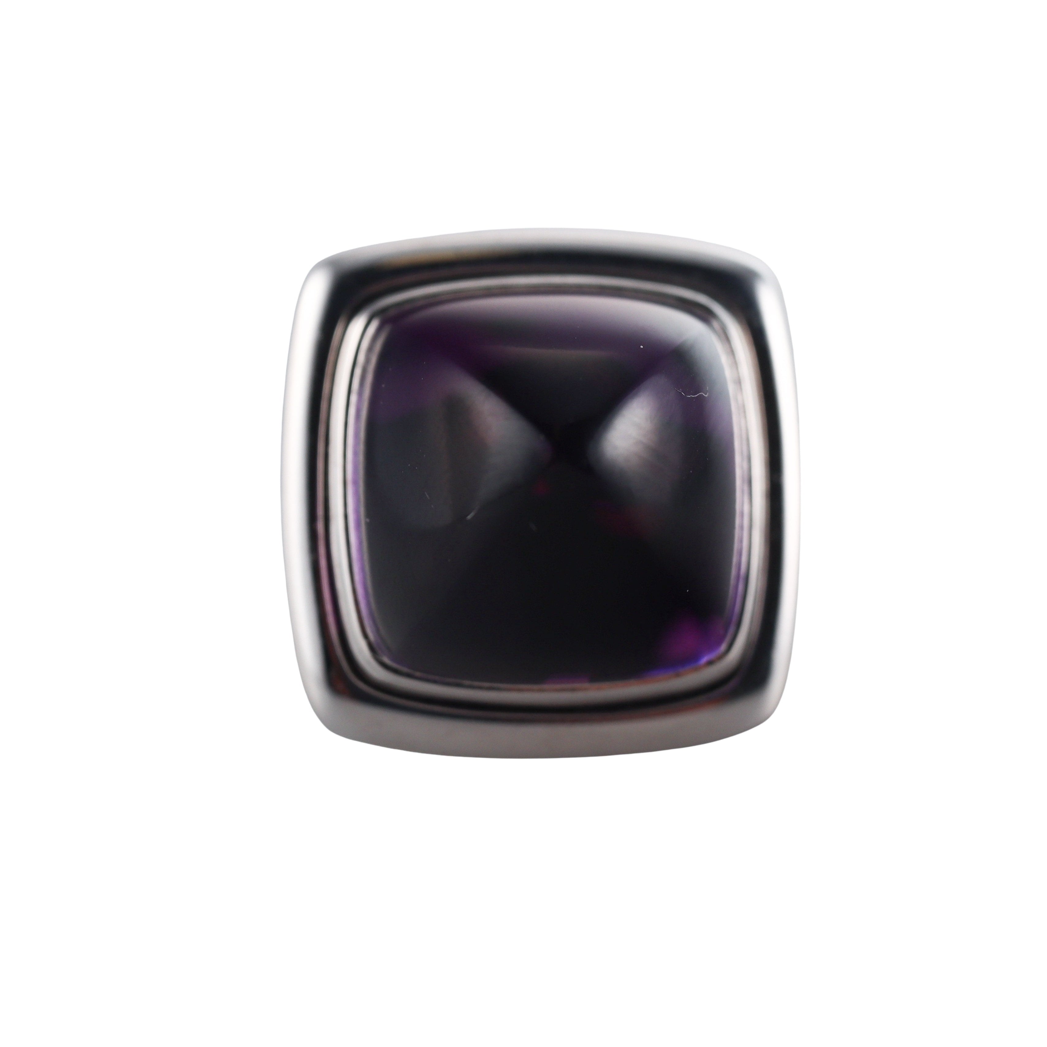 Fred Paris Pain de Sucre 18k White Gold Amethyst Ring Large Model
