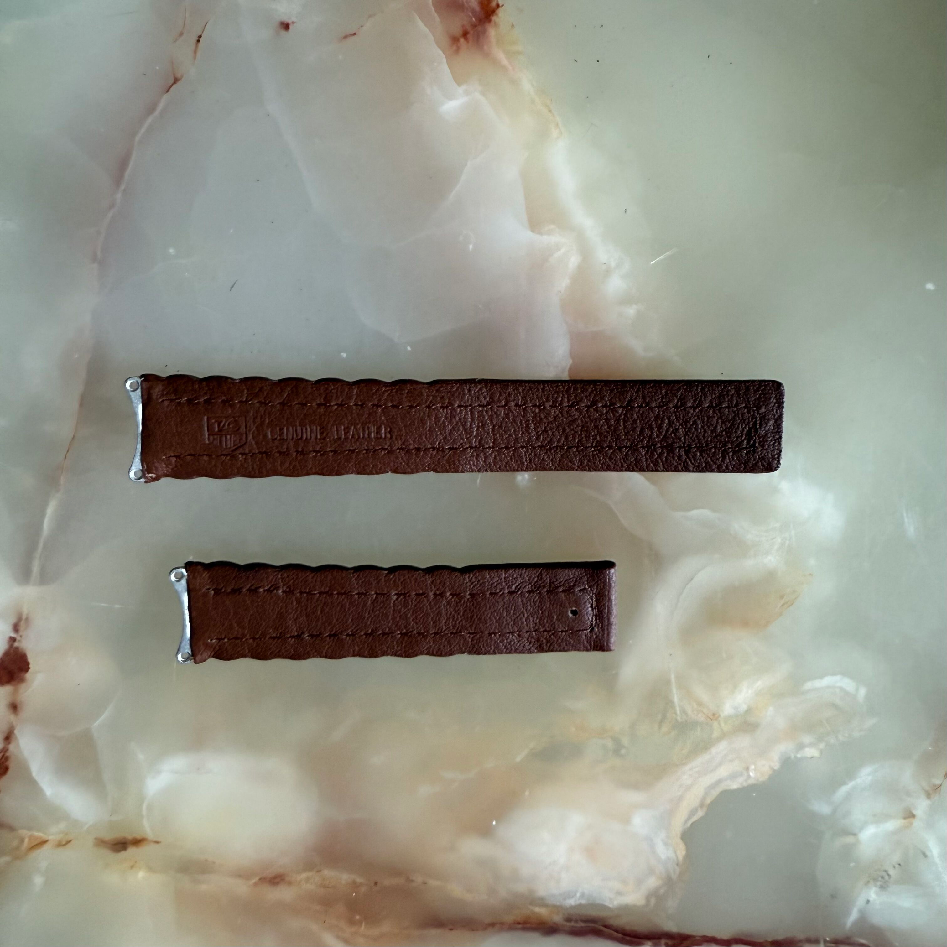 Authentic TAGHeuer Brown Leather Watch Strap Band 18mm FC6034