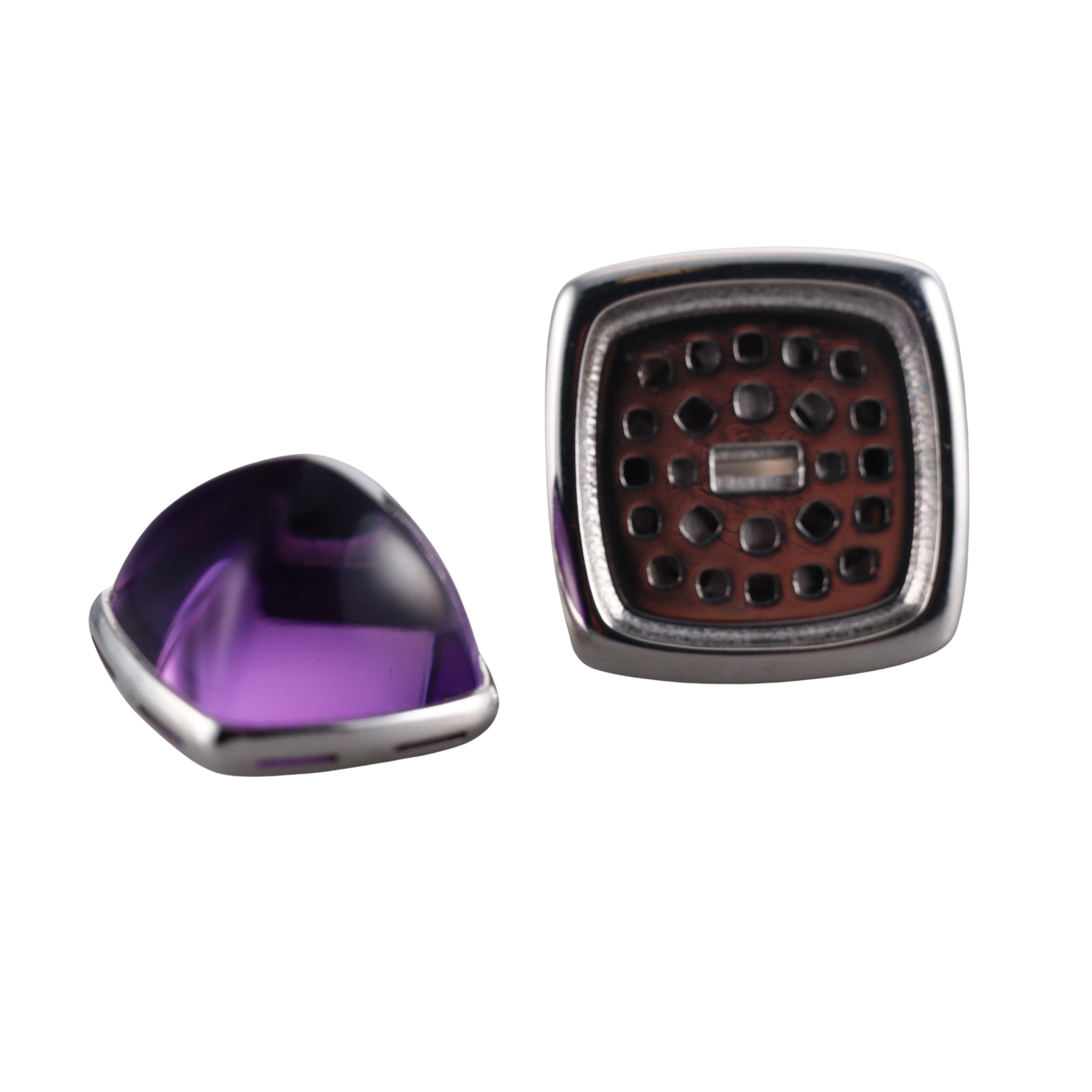 Fred Paris Pain de Sucre 18k White Gold Amethyst Ring Large Model