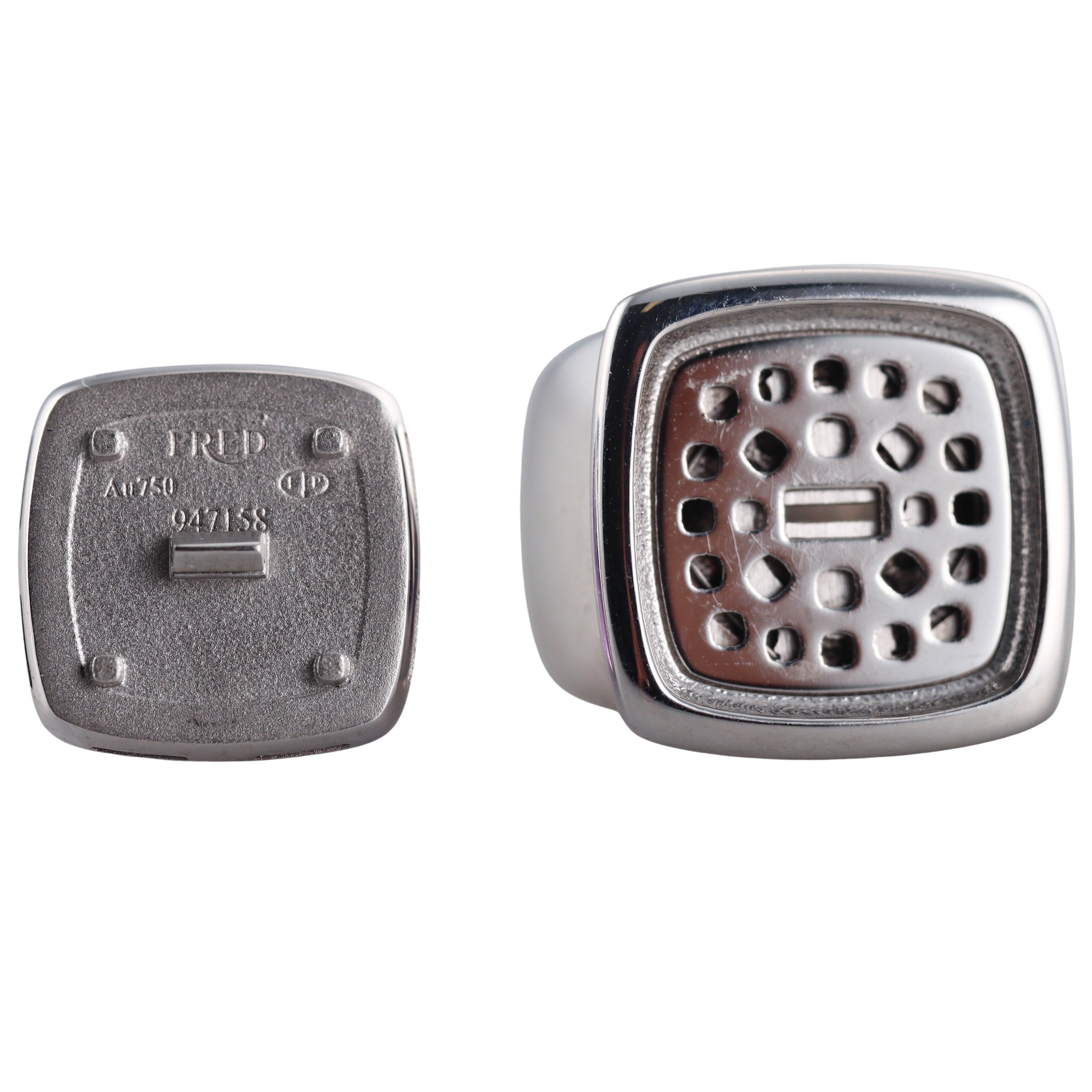 Fred Paris Pain de Sucre 18k White Gold Amethyst Ring Large Model