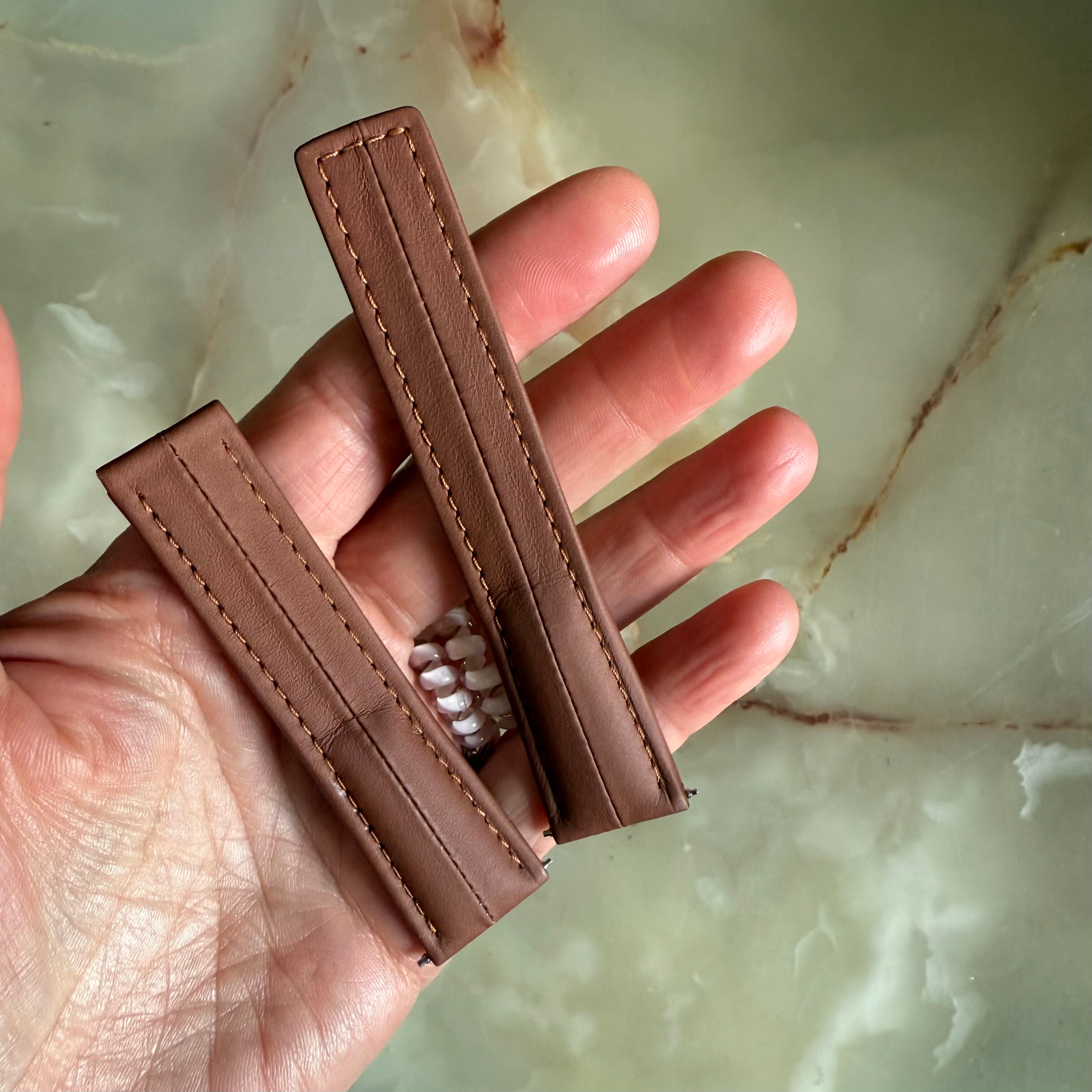 Authentic TAG Heuer S/EL Sports Brown Leather Watch Strap Band 20mm FC6006