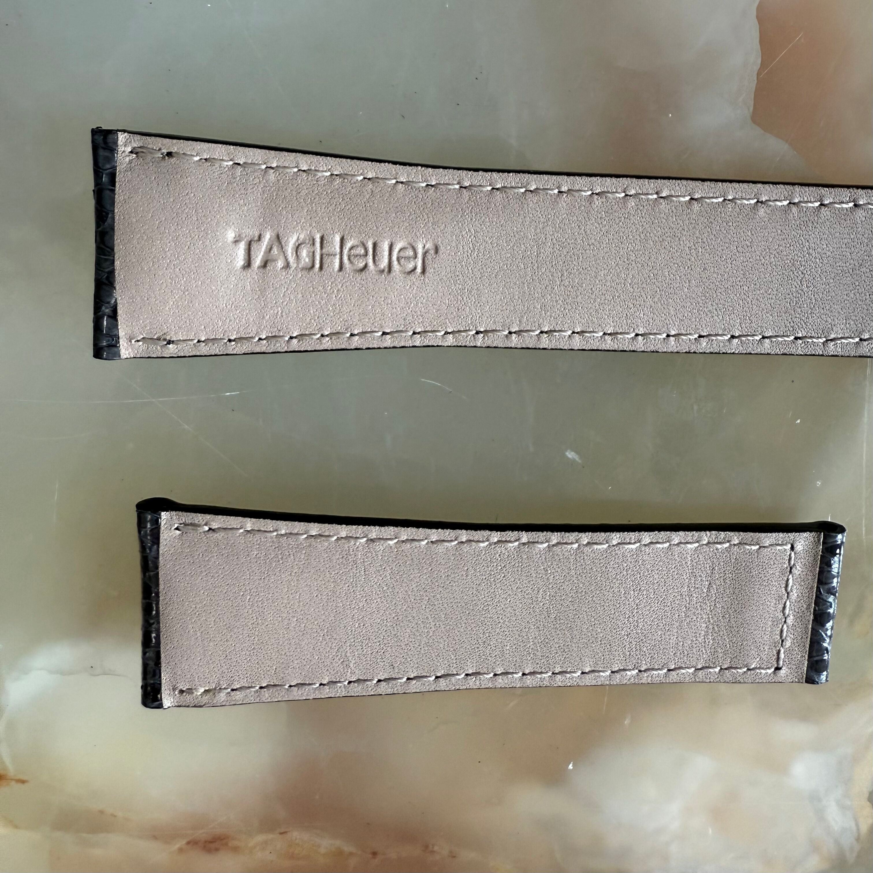 Authentic TAG Heuer Monaco Grey Python Watch Strap Band 22mm FC6216