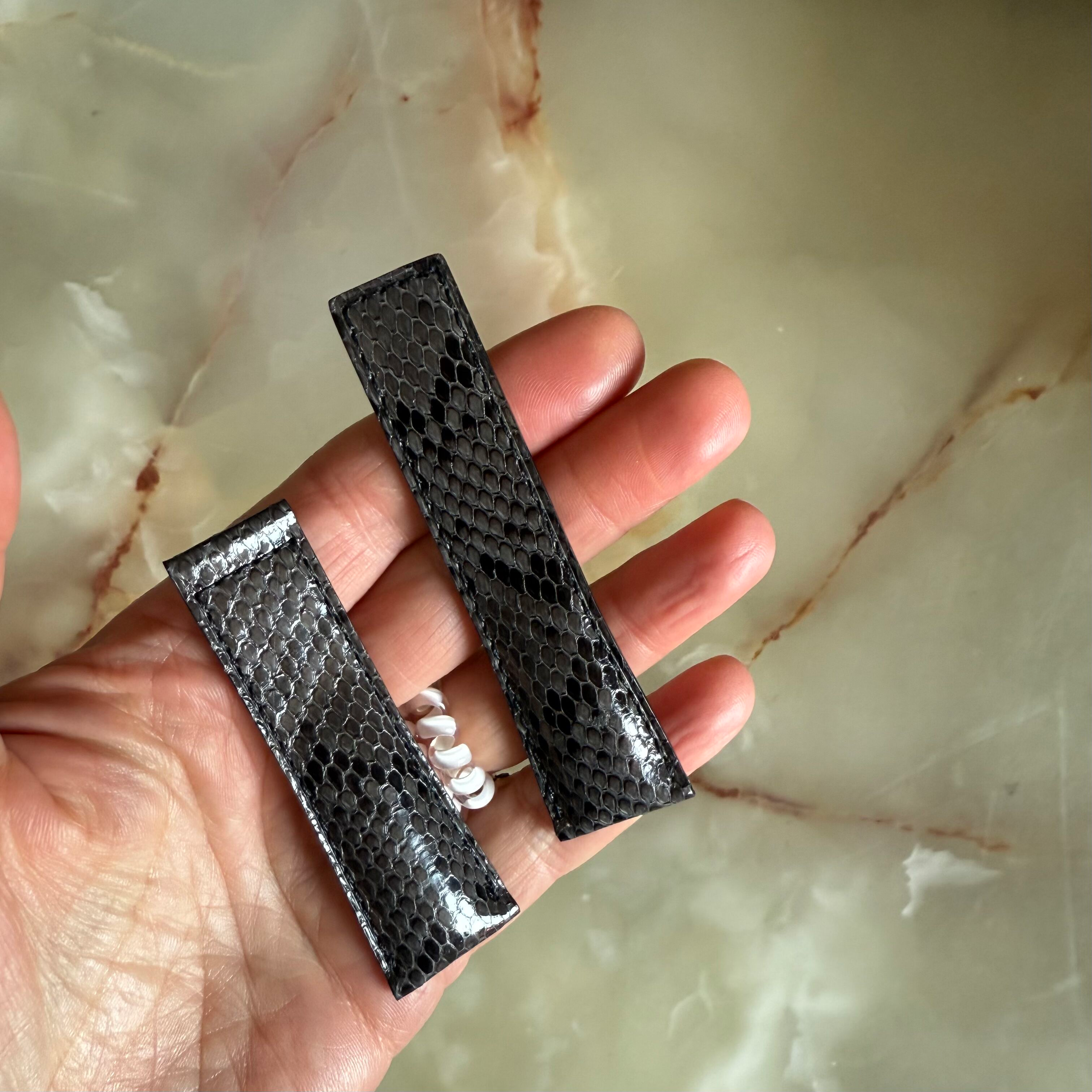 Authentic TAG Heuer Monaco Grey Python Watch Strap Band 22mm FC6216