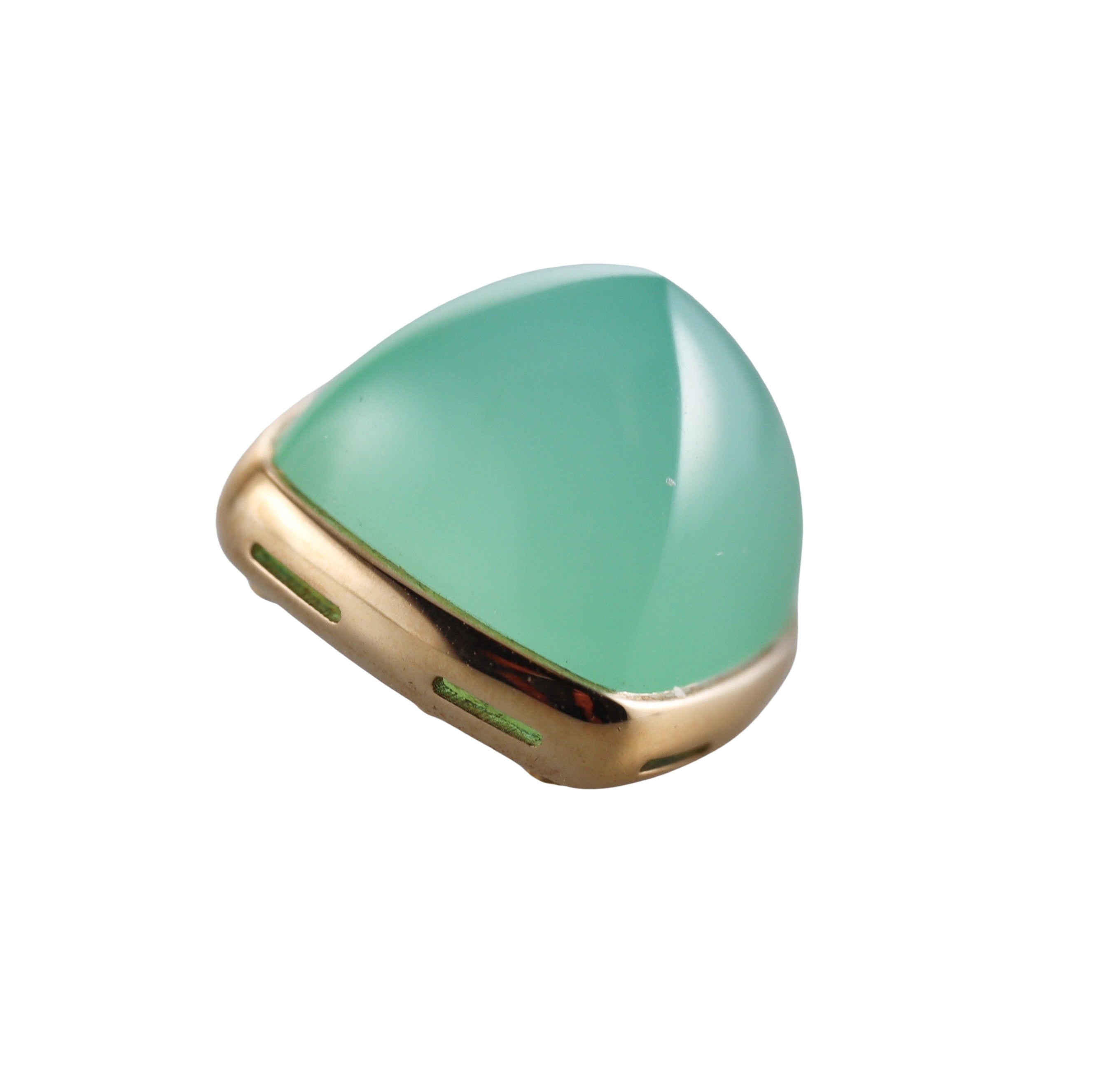Fred Paris Pain de Sucre 18k Gold Chrysoprase Cabochon Ring Top