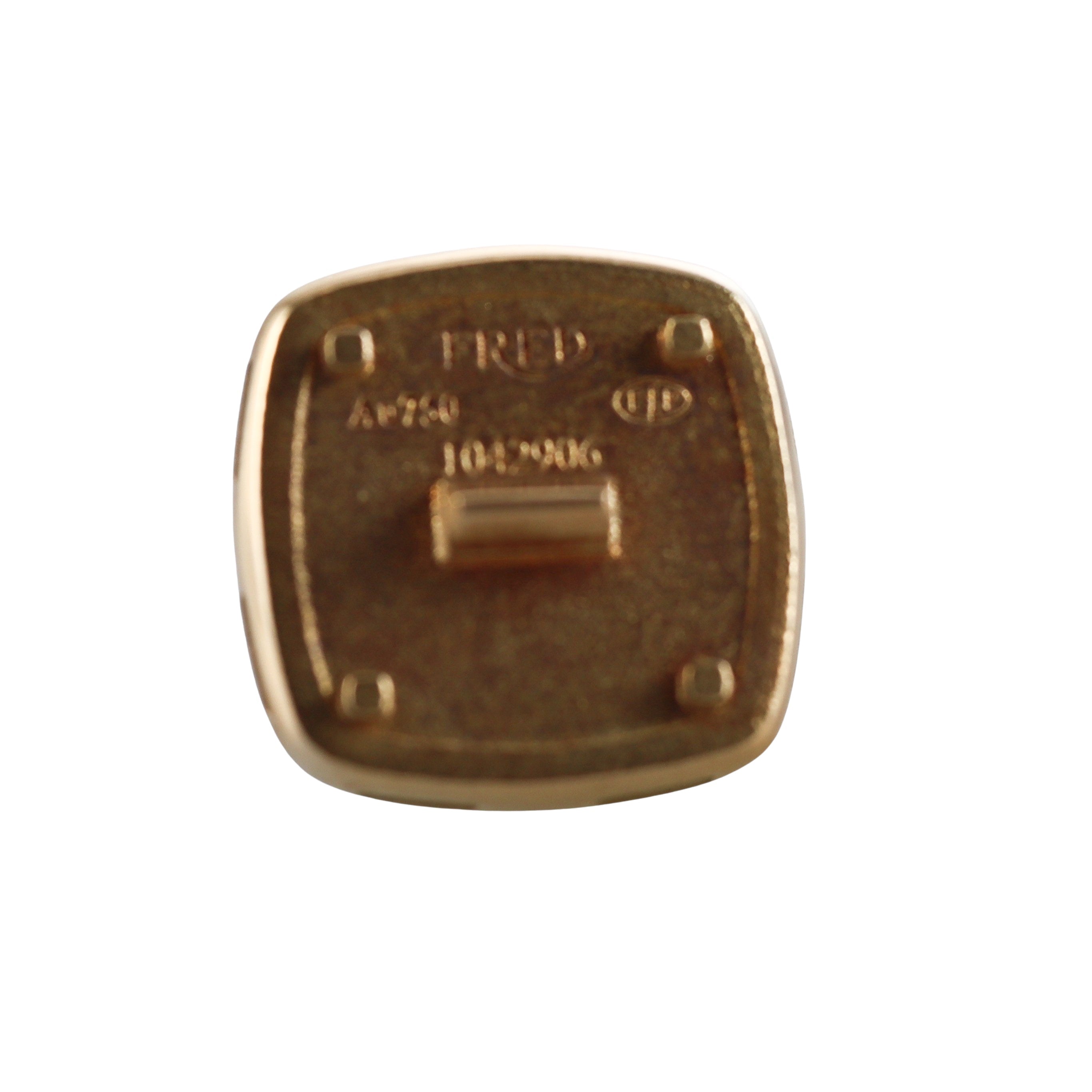 Fred Paris Pain de Sucre 18k Gold Chrysoprase Cabochon Ring Top