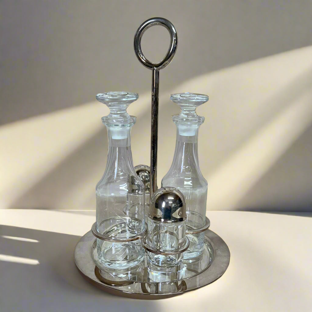 Christofle Vertigo Silver Plated Condiment Cruet Set B0392813002