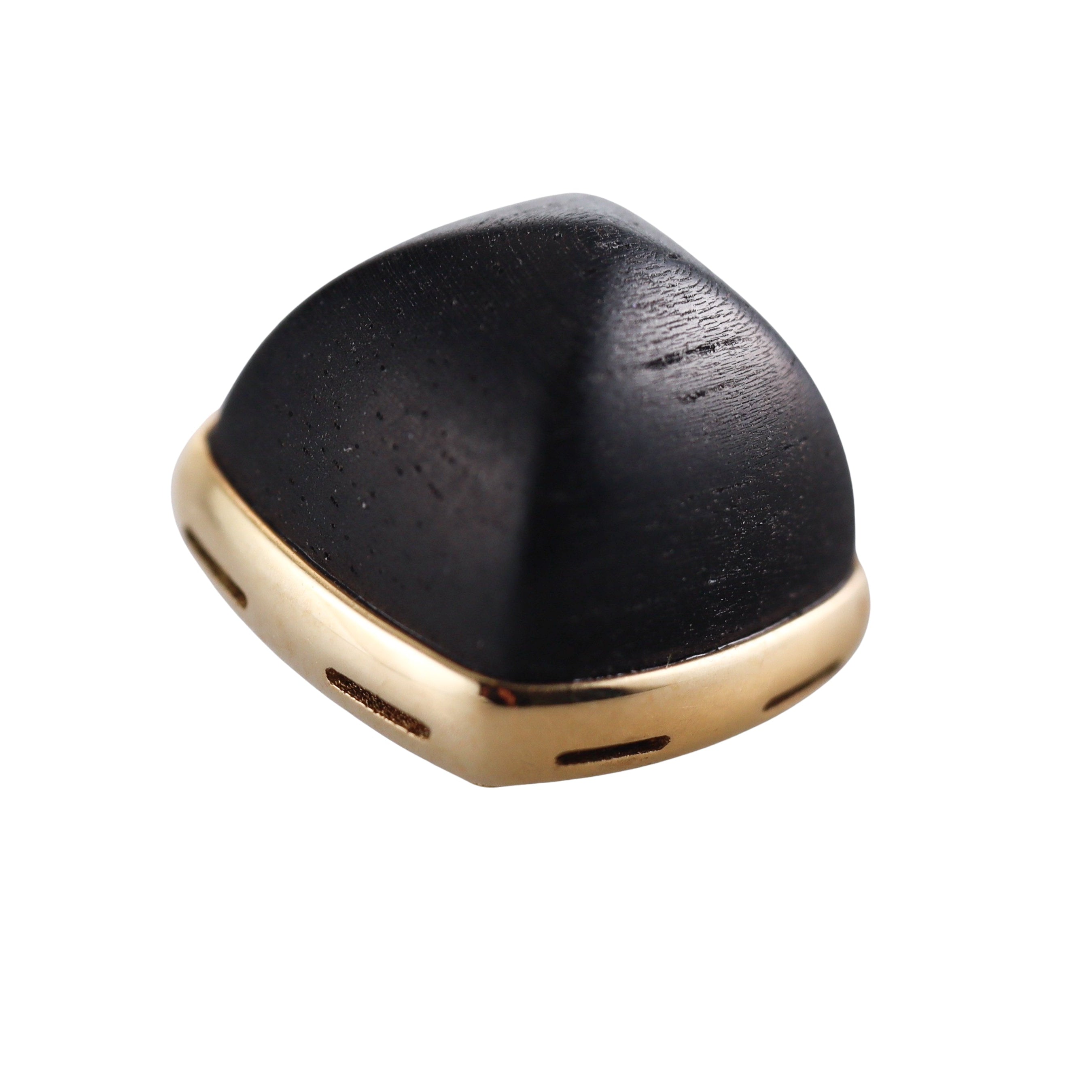 Fred Paris Pain de Sucre 18k Yellow Gold Ebony Cabochon Ring Top
