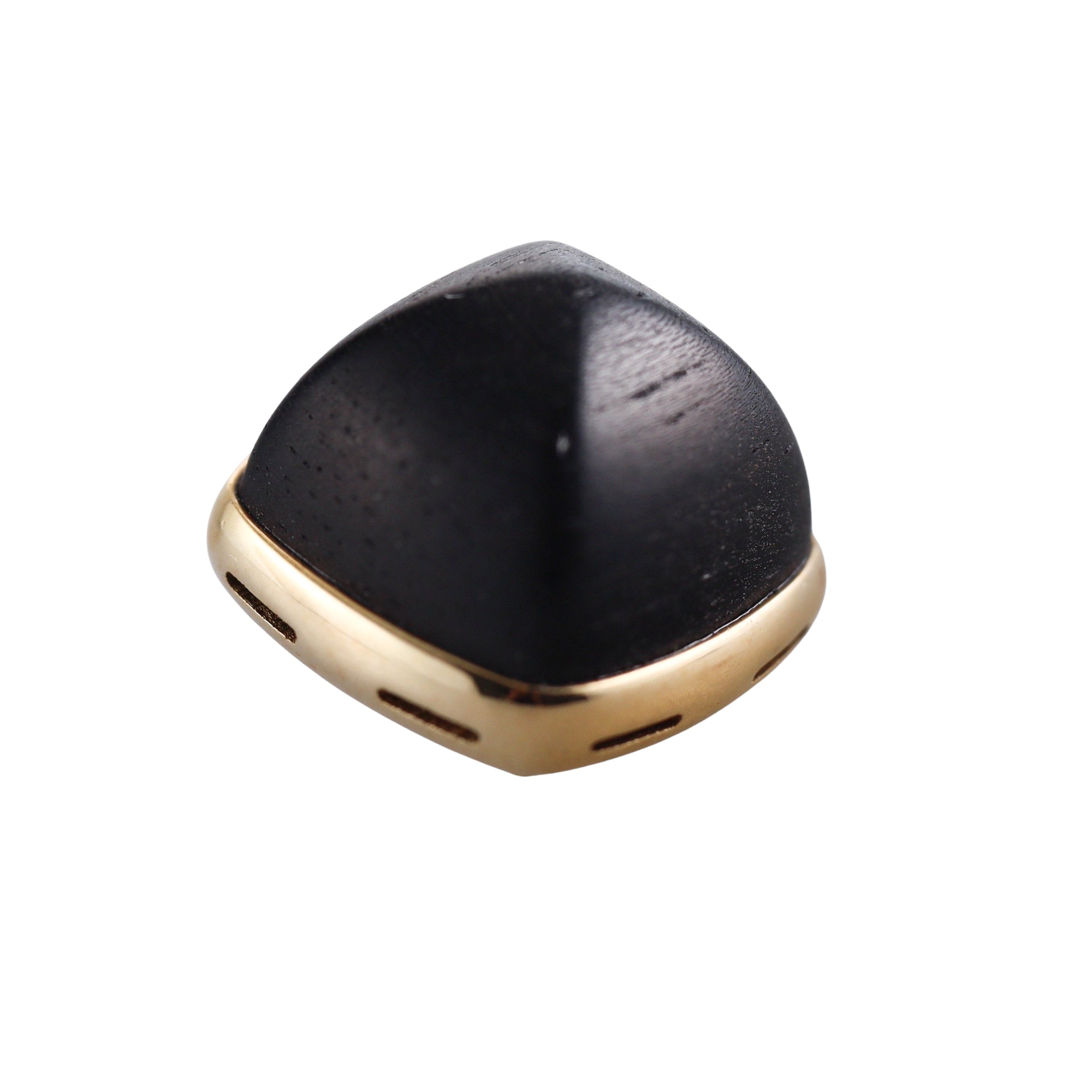 Fred Paris Pain de Sucre 18k Yellow Gold Ebony Cabochon Ring Top