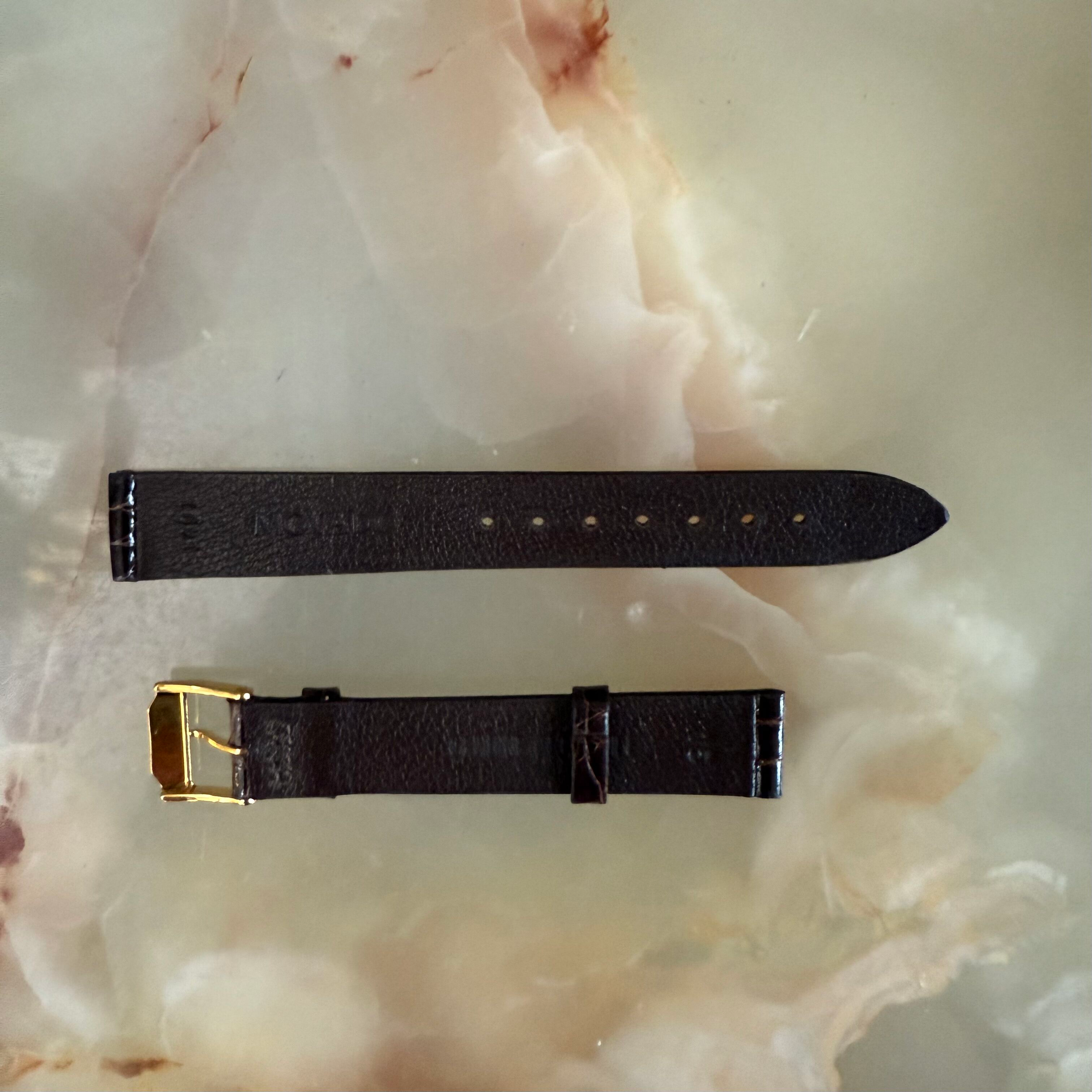 Authentic Movado Brown Crocodile Watch Strap Band 15mm with Buckle 1491