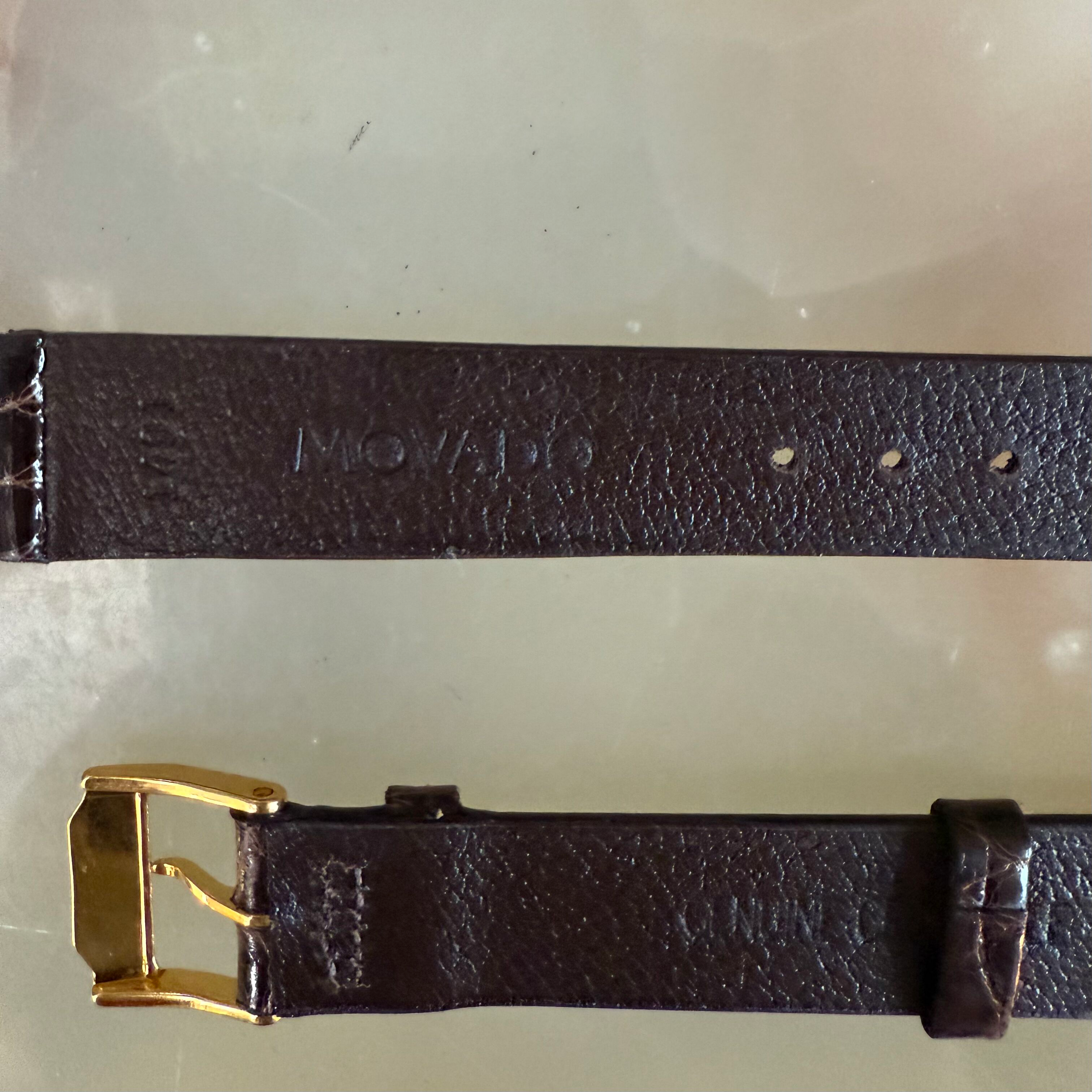 Authentic Movado Brown Crocodile Watch Strap Band 15mm with Buckle 1491