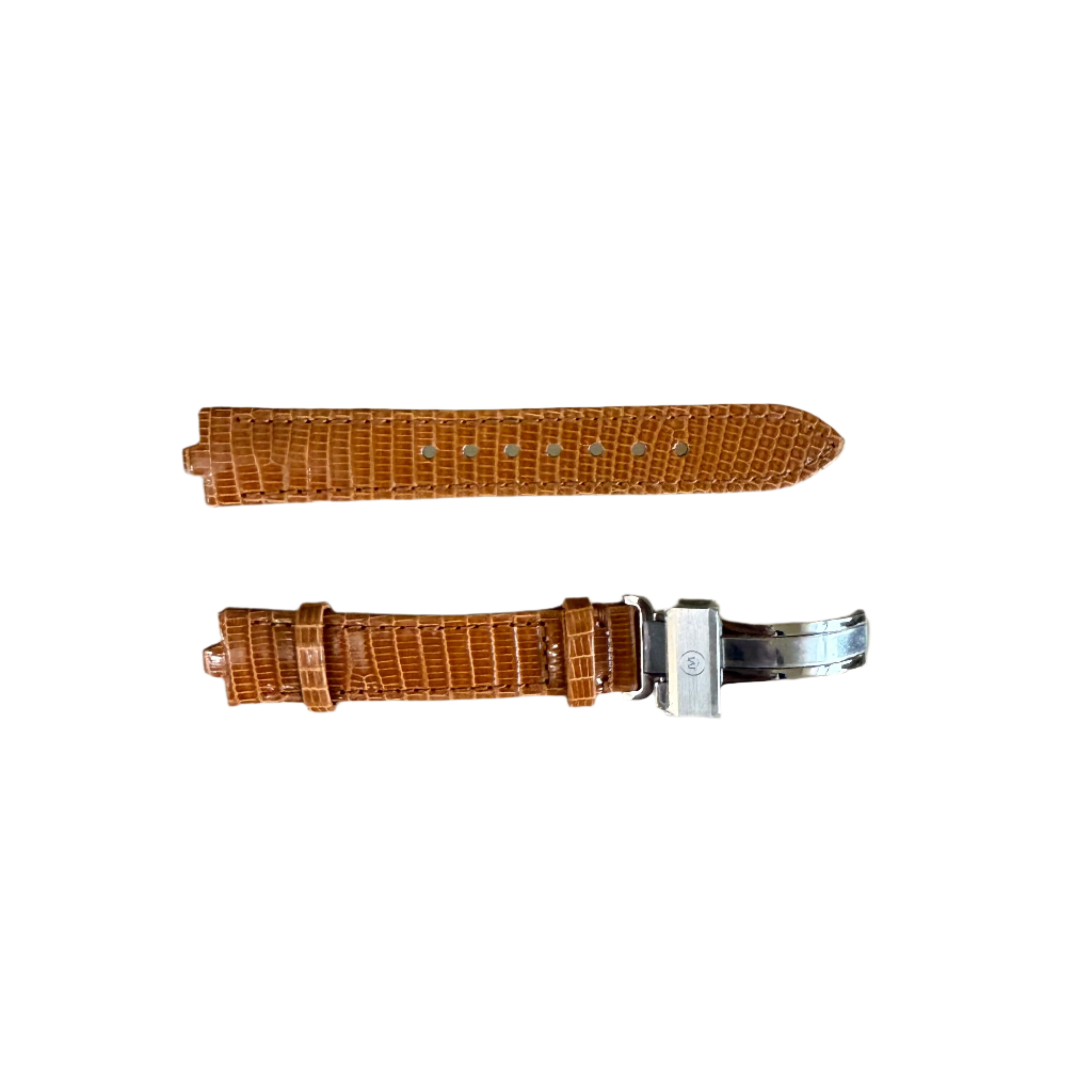 Authentic Movado Brown Lizard Watch Strap Band 16mm with Deployant Clasp 4993