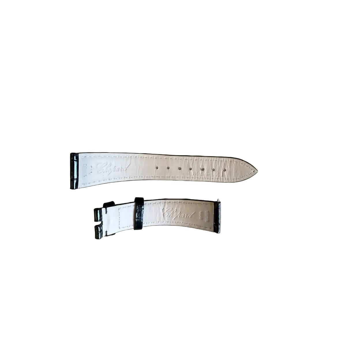 Authentic Chopard Black Alligator Shiny Watch Band Strap 19mm