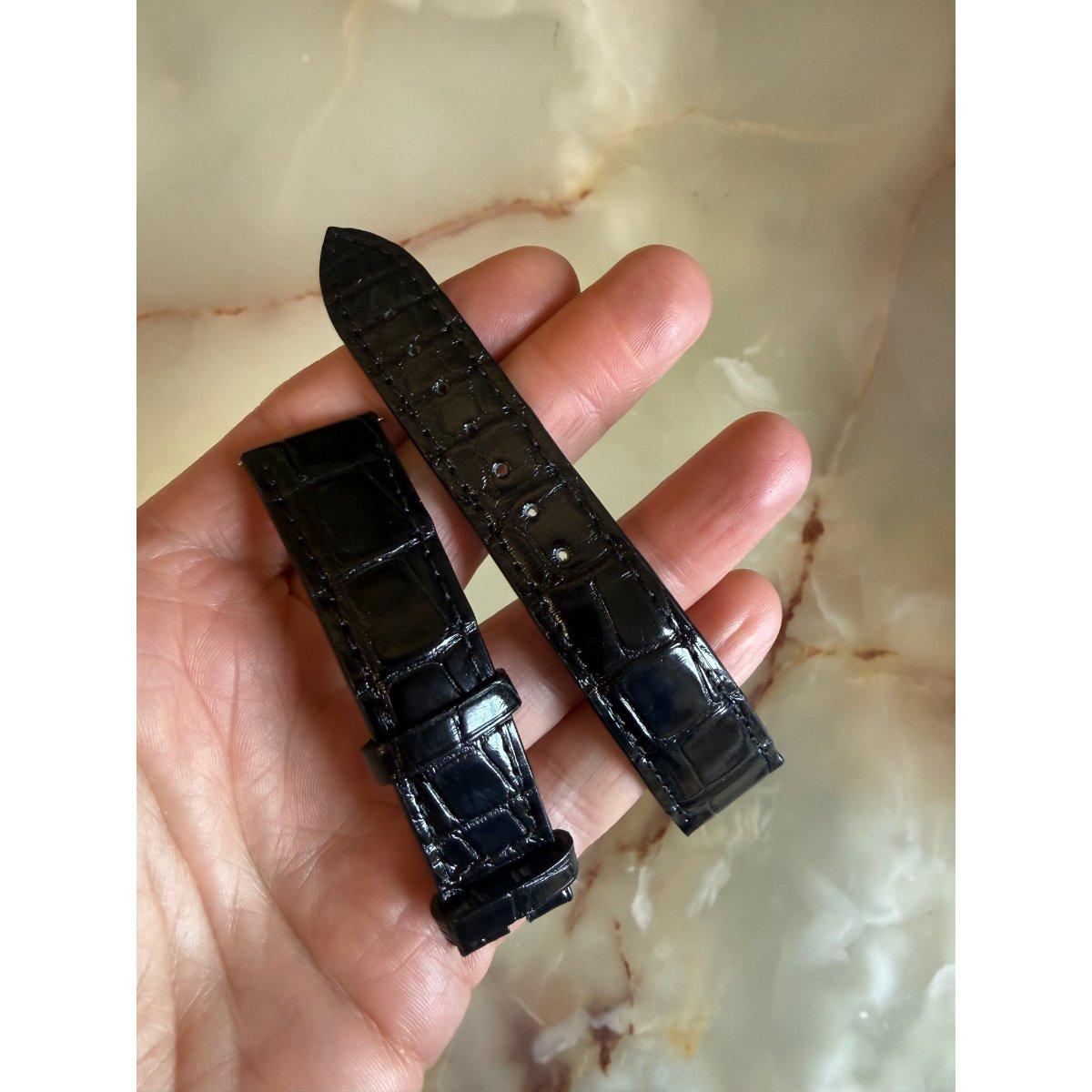 Authentic Chopard Black Alligator Shiny Watch Band Strap 19mm