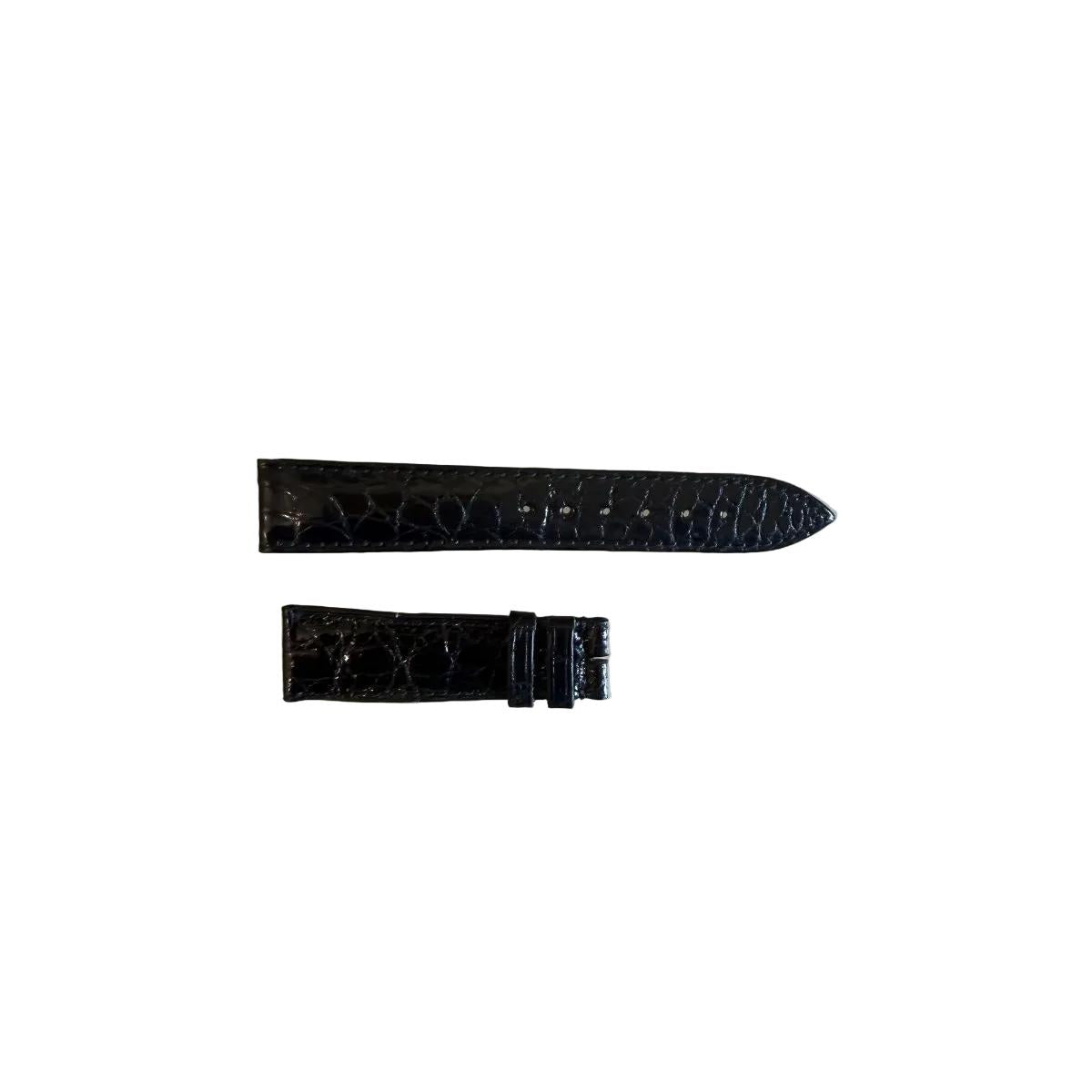Authentic Breguet Reine De Naples Black Alligator Watch Band Strap 19mm