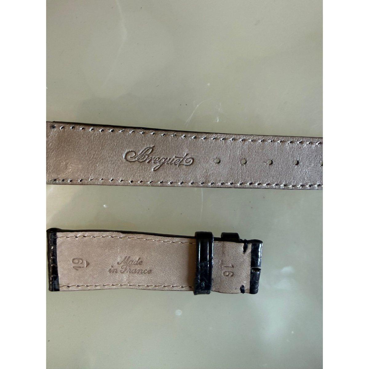 Authentic Breguet Reine De Naples Black Alligator Watch Band Strap 19mm