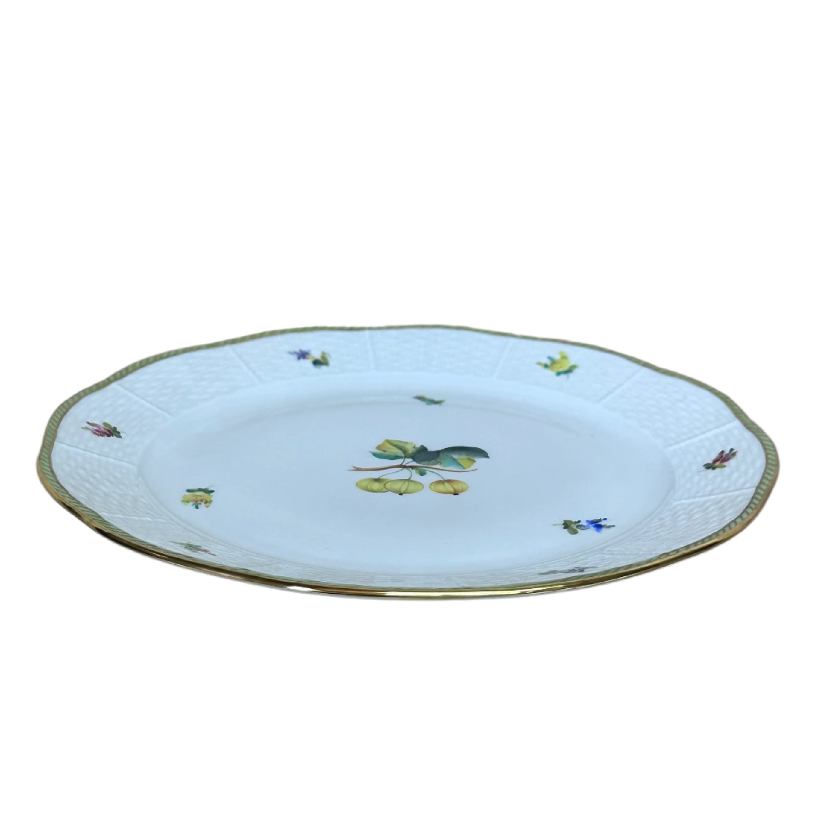 Set of 2 Herend Fruits Sketch Porcelain Dinner Plate 524-0-00/EDF-4