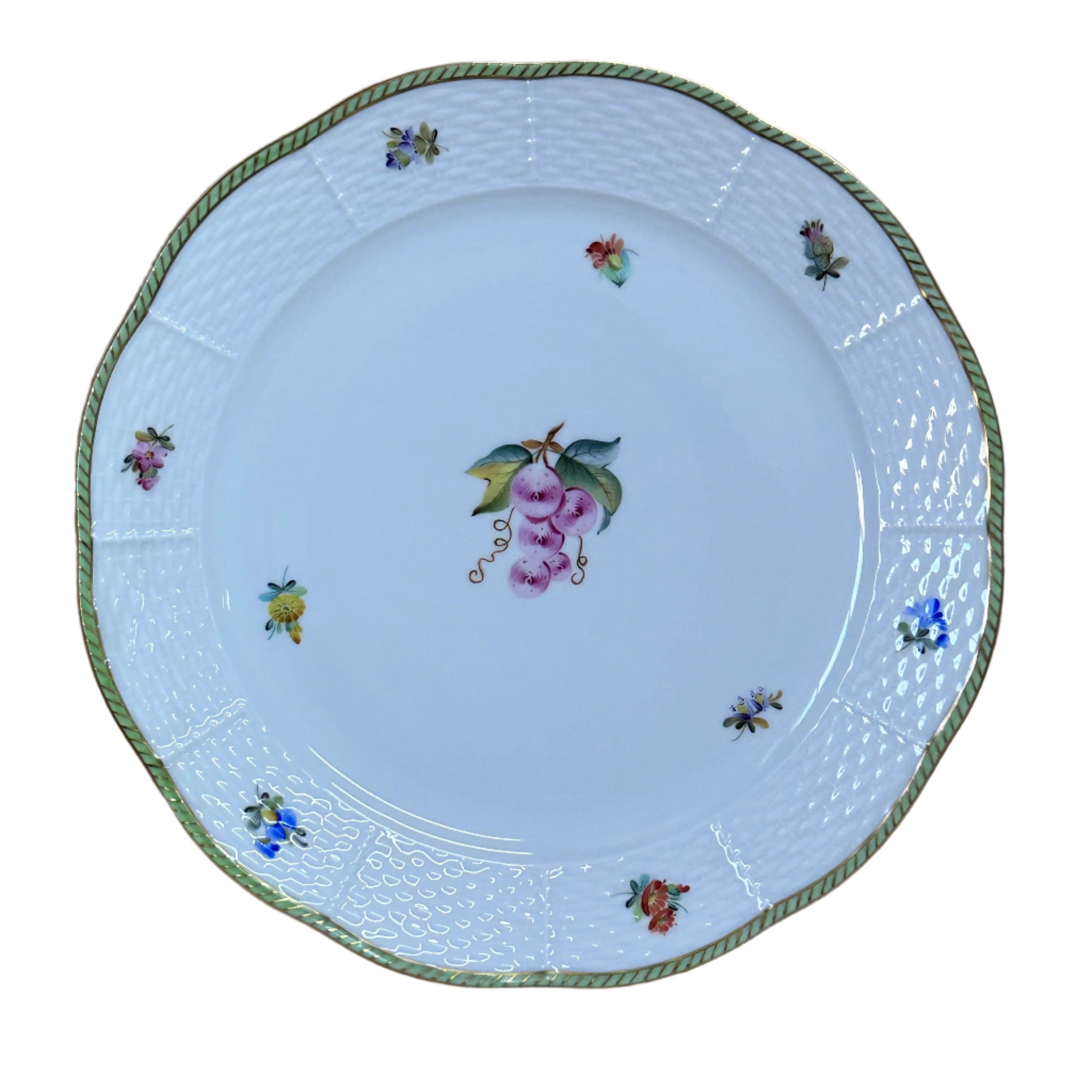 Set of 2 Herend Fruits Sketch Porcelain Dinner Plate 524-0-00/EDF-6